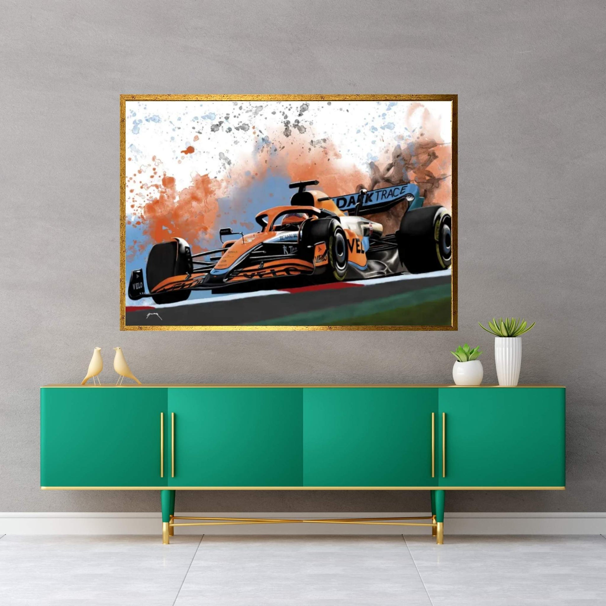 Ricciardo's Racecar Canvas Wall Art - Y Canvas