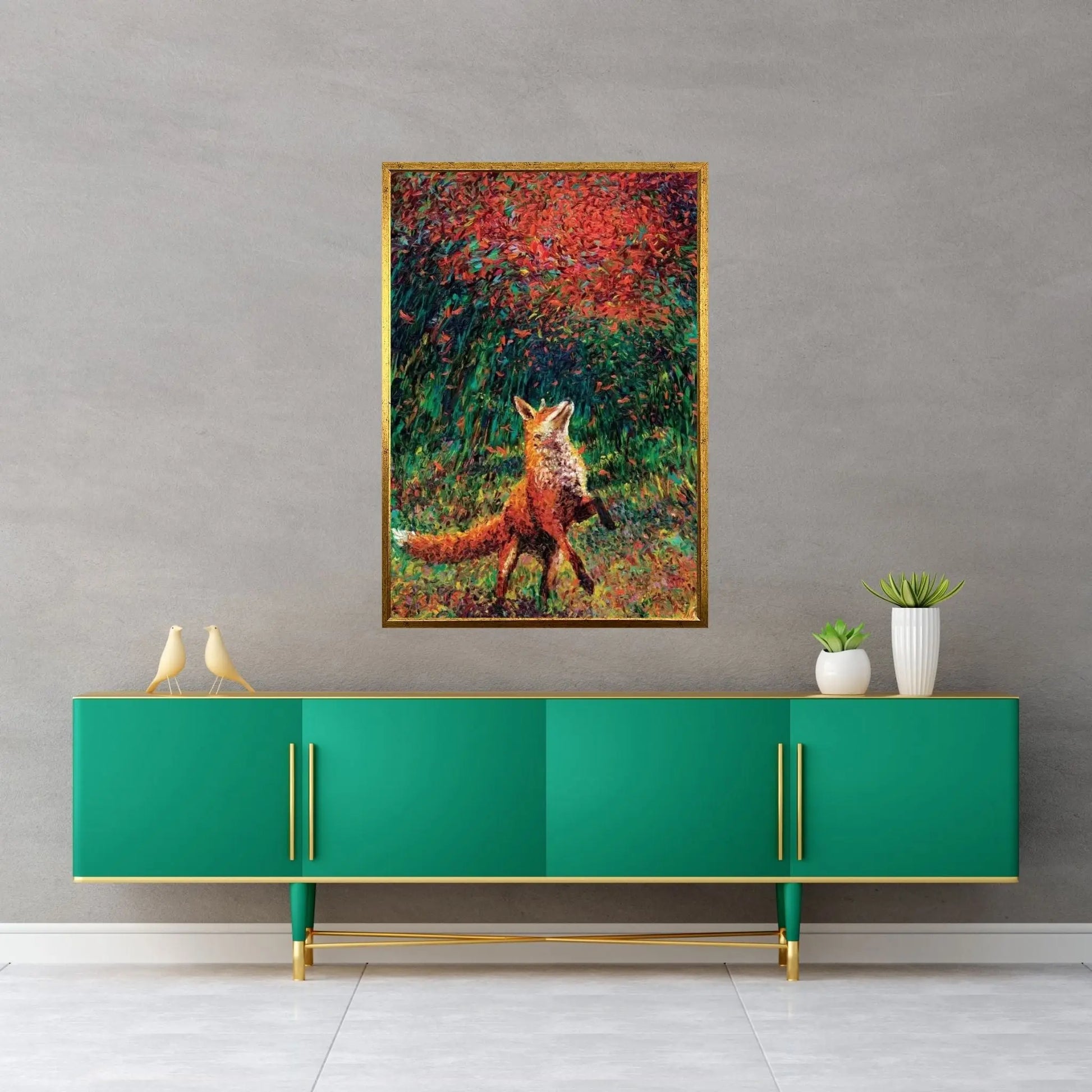 Fox Fire Canvas Wall Art - Y Canvas