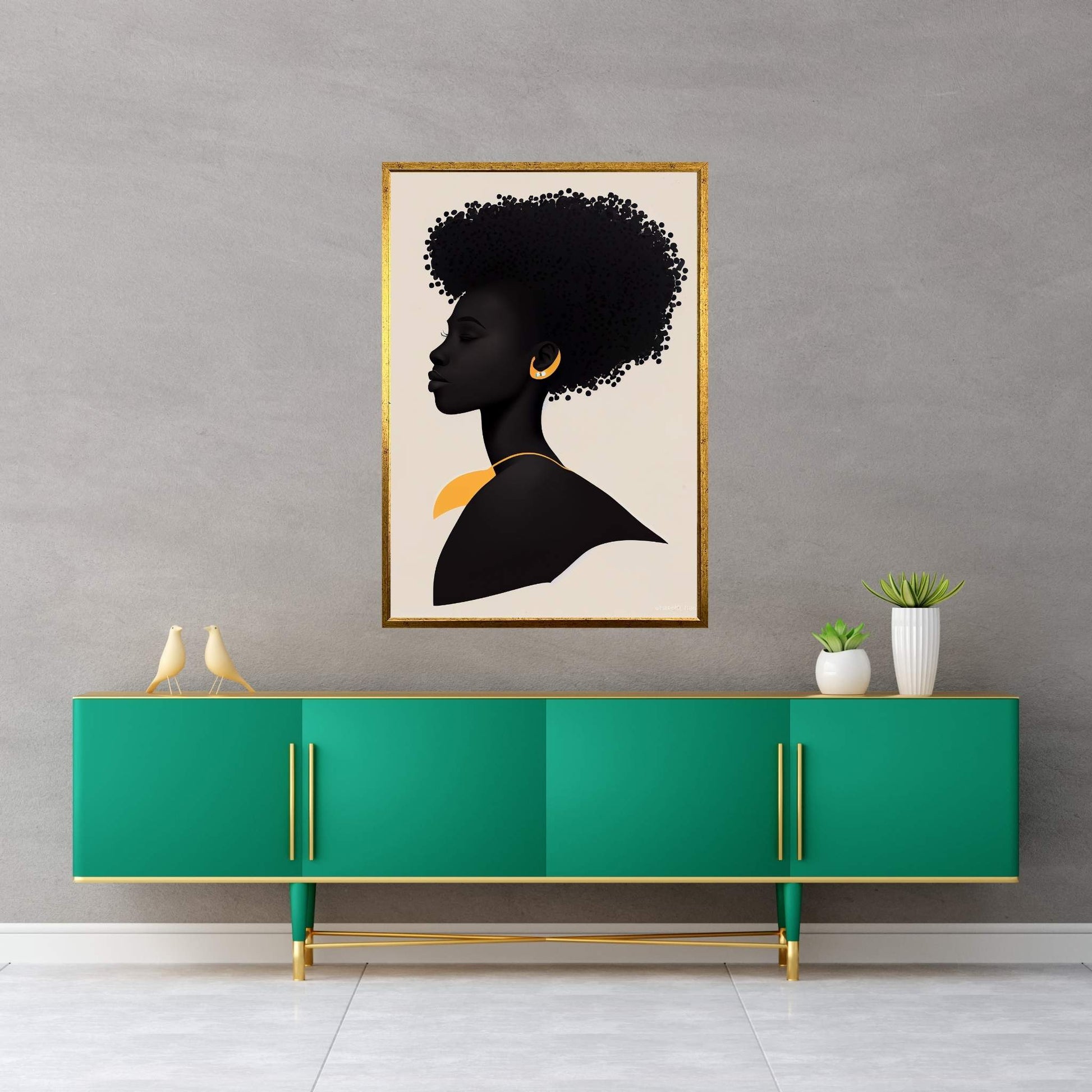 African Black Woman Canvas Wall Art Home Decor - Y Canvas