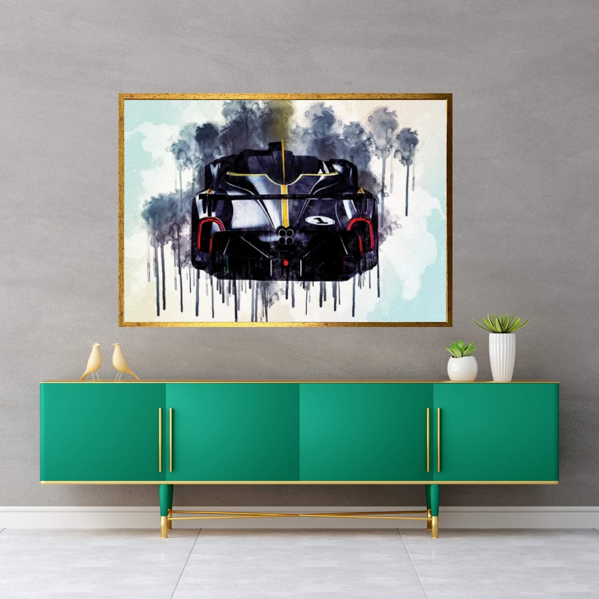 2021 Pagani Huayra R Rear View Exterior Black Hypercar Canvas Wall Art - Y Canvas