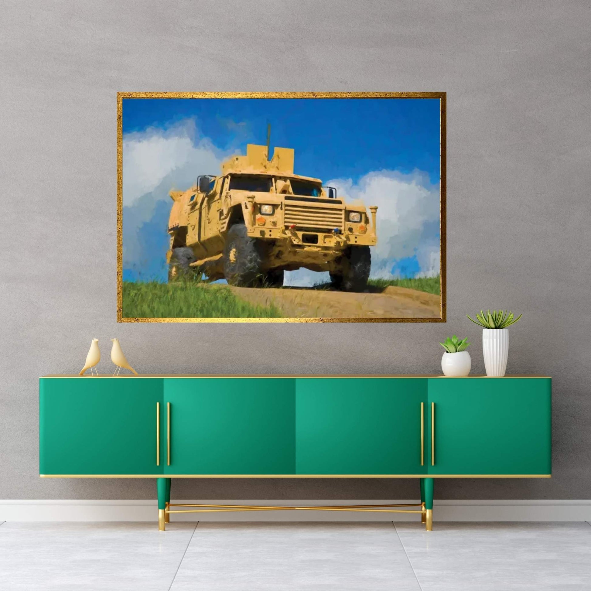 Armas Joint Light Tactical Vehicle In Watercolor Canvas Wall Art - Y Canvas