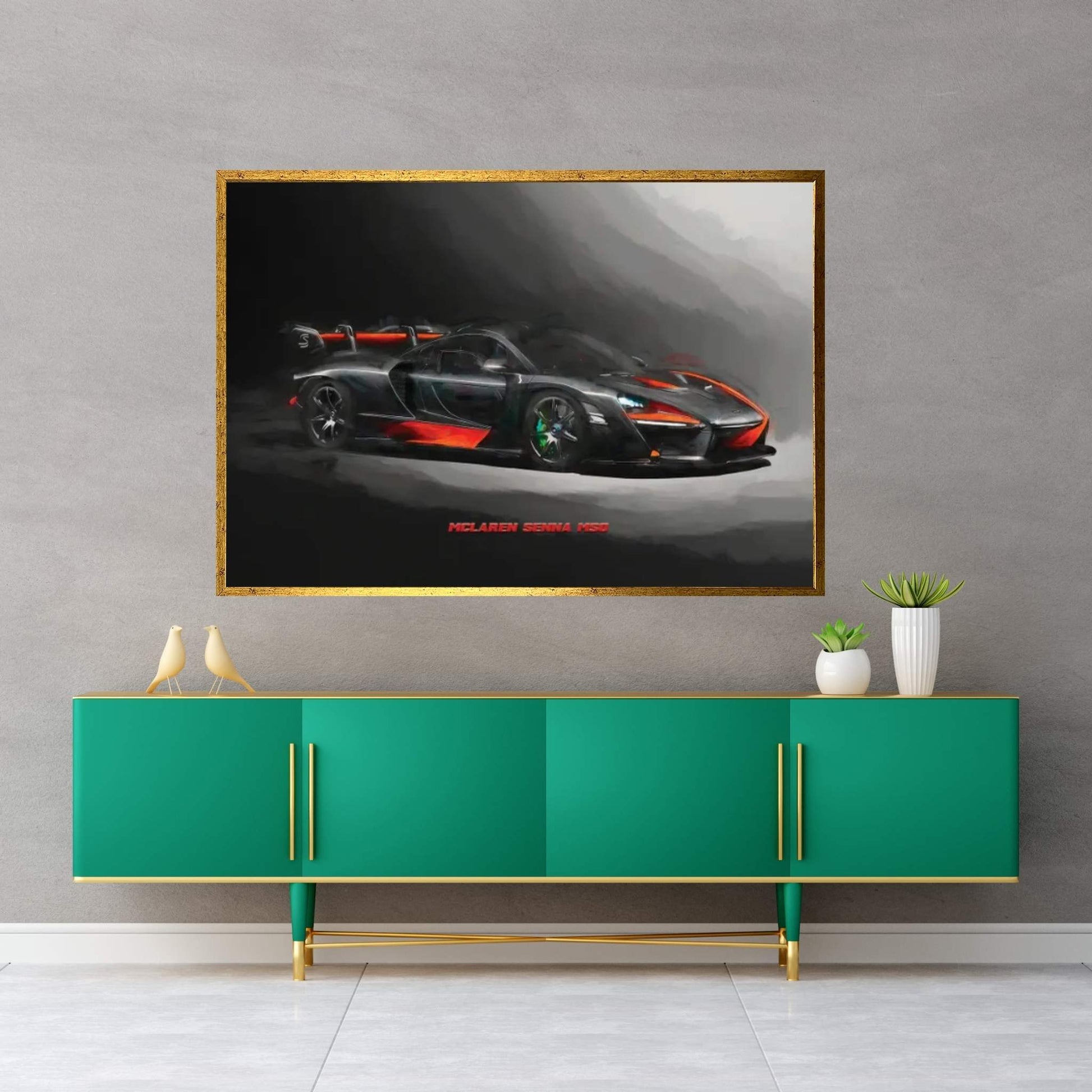 McLaren Senna MSO In Watercolor Canvas Wall Art - Y Canvas