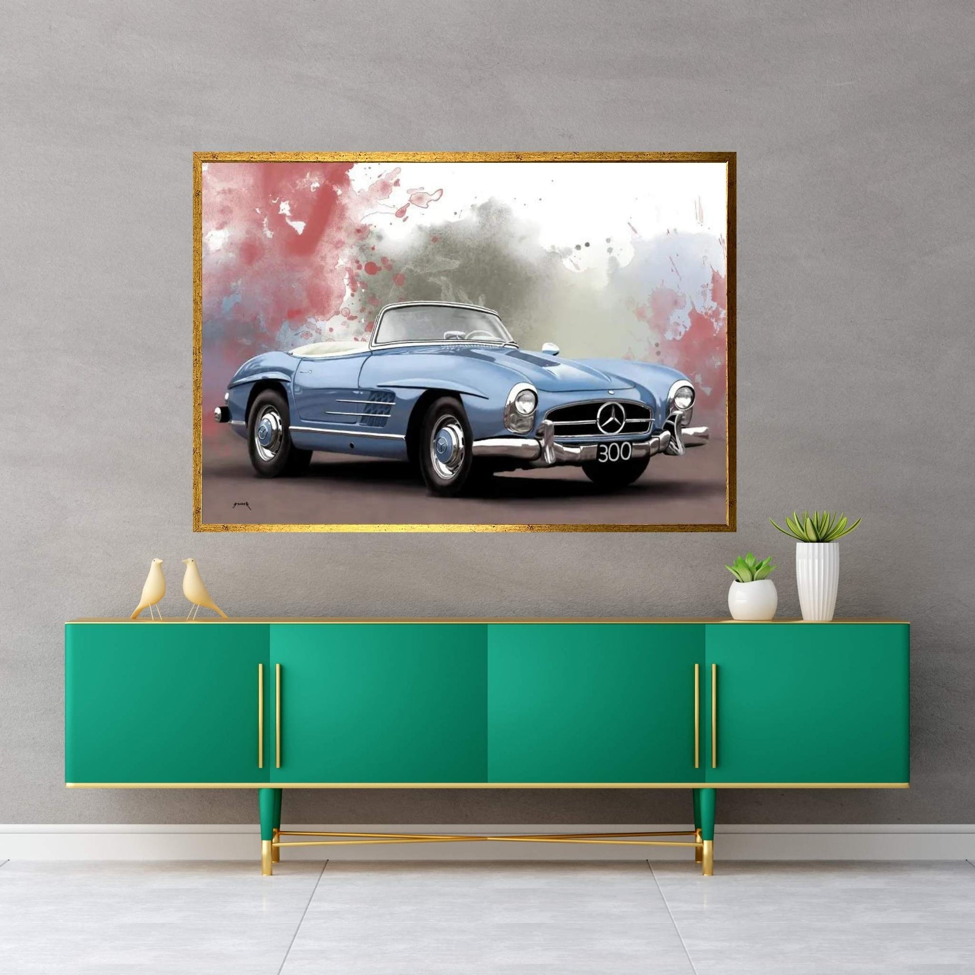 Mercedes 300 SL Canvas Wall Art - Y Canvas
