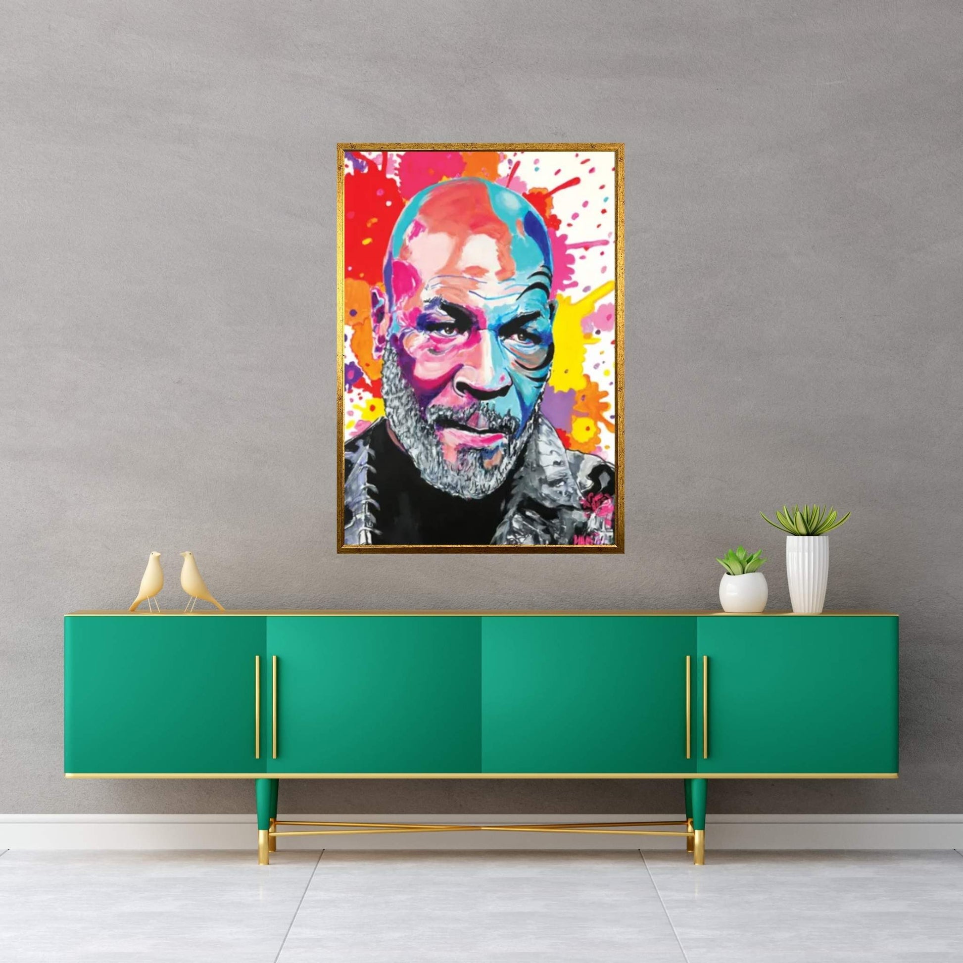 Mike Tyson Pop Art Canvas Wall Art - Y Canvas
