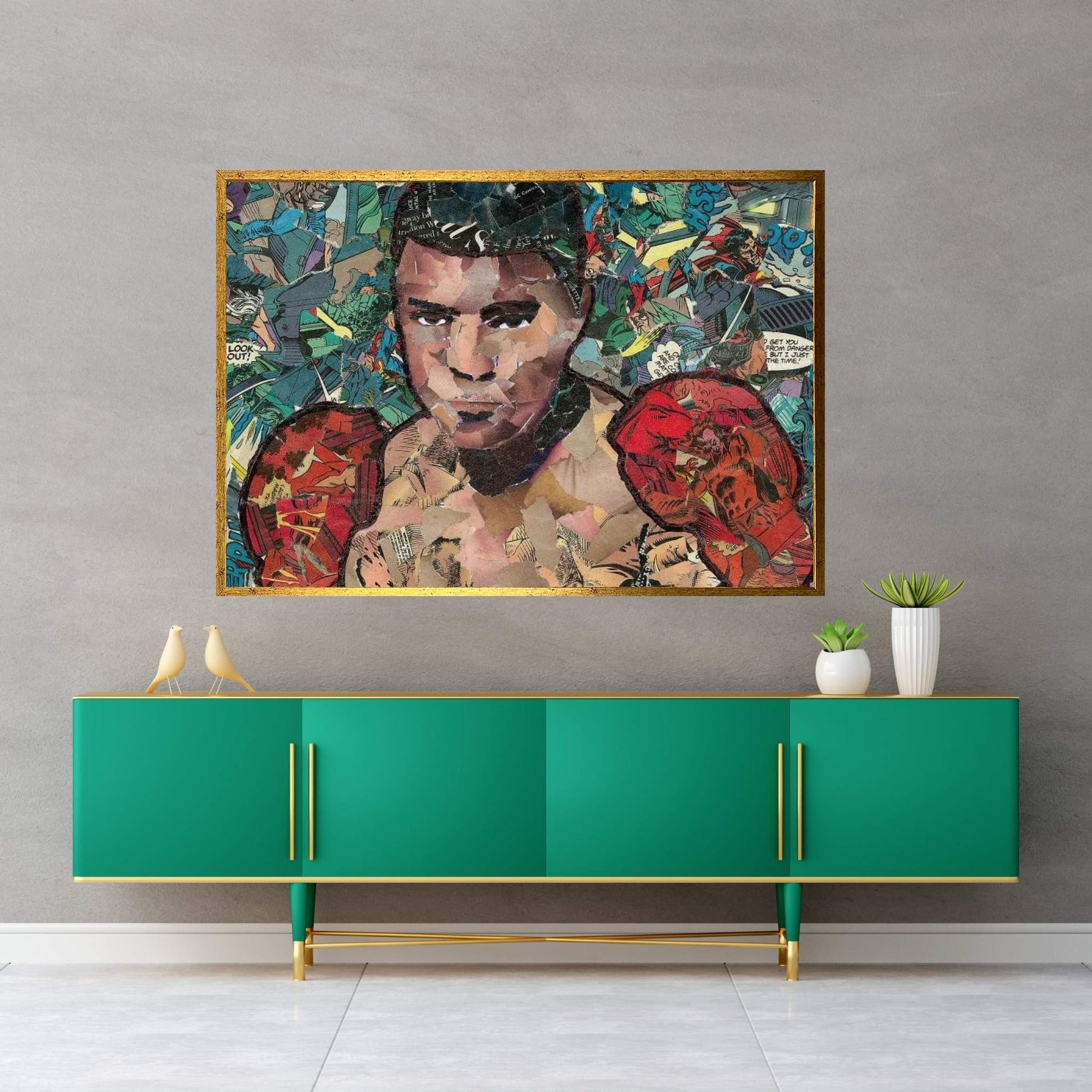 Ali Comic Collage Canvas Wall Art - Y Canvas
