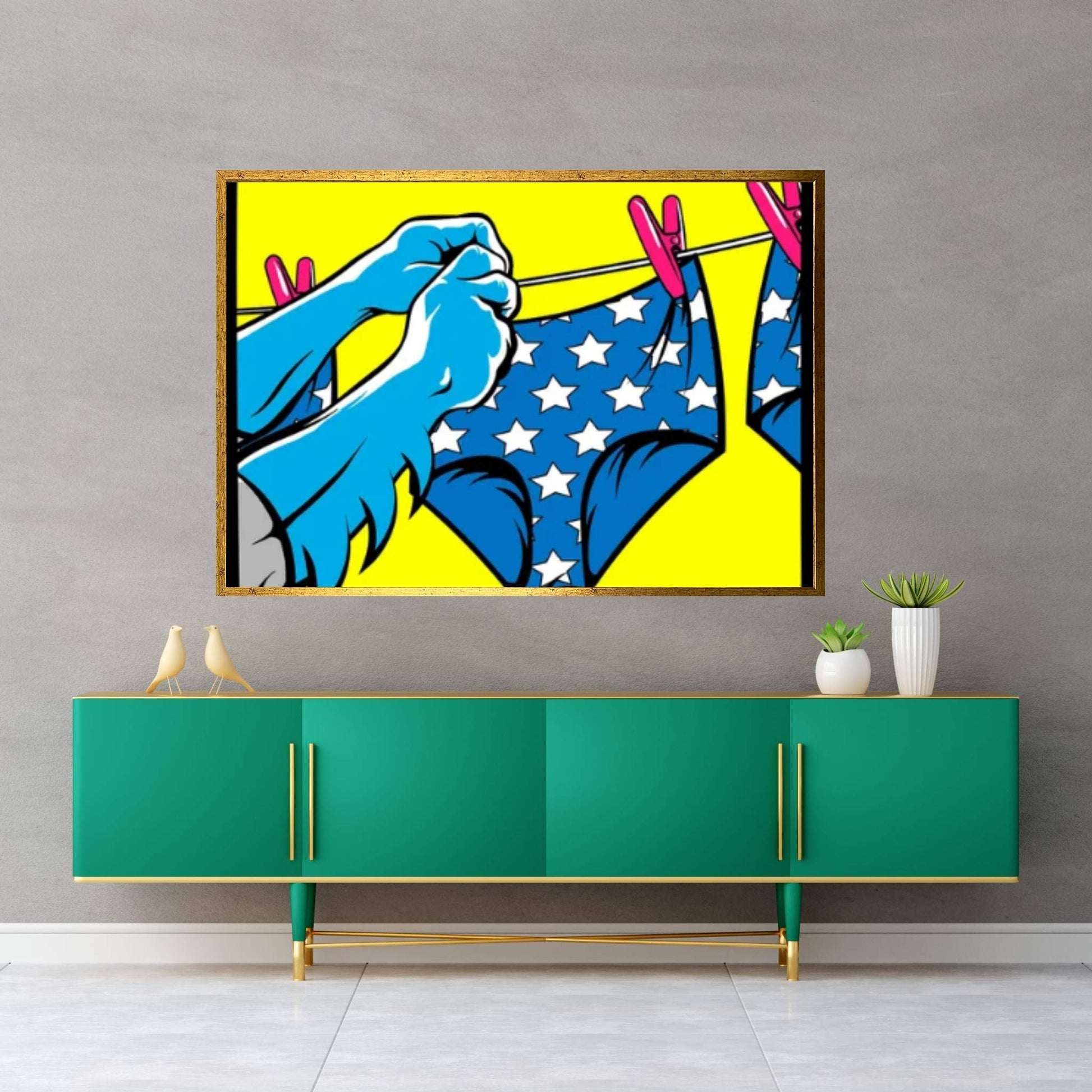BatLaundry Canvas Wall Art - Y Canvas
