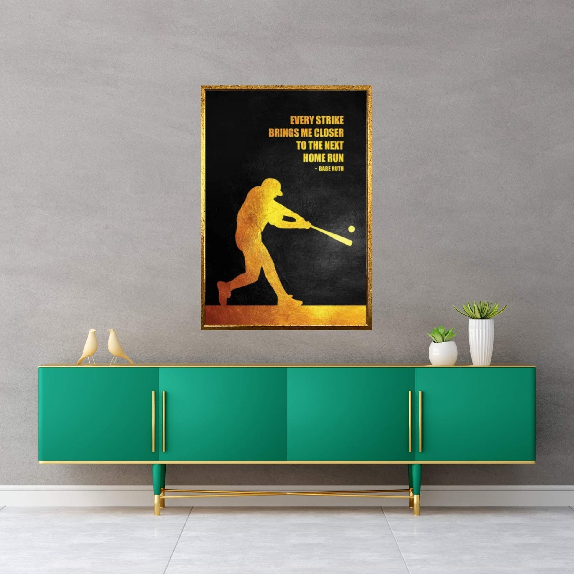 Babe Ruth - Home Run Canvas Wall Art - Y Canvas