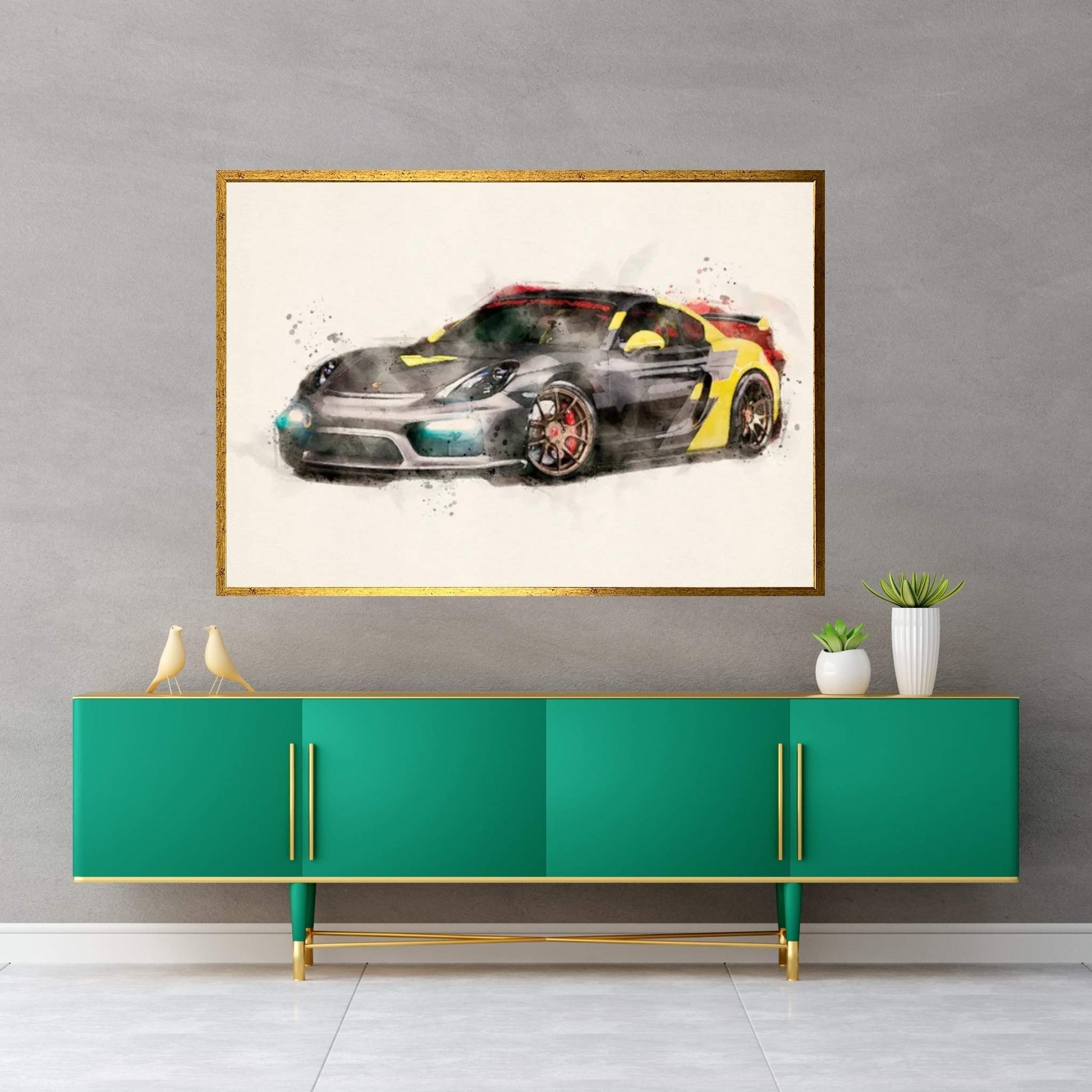 Porsche GT4 V II Canvas Wall Art - Y Canvas