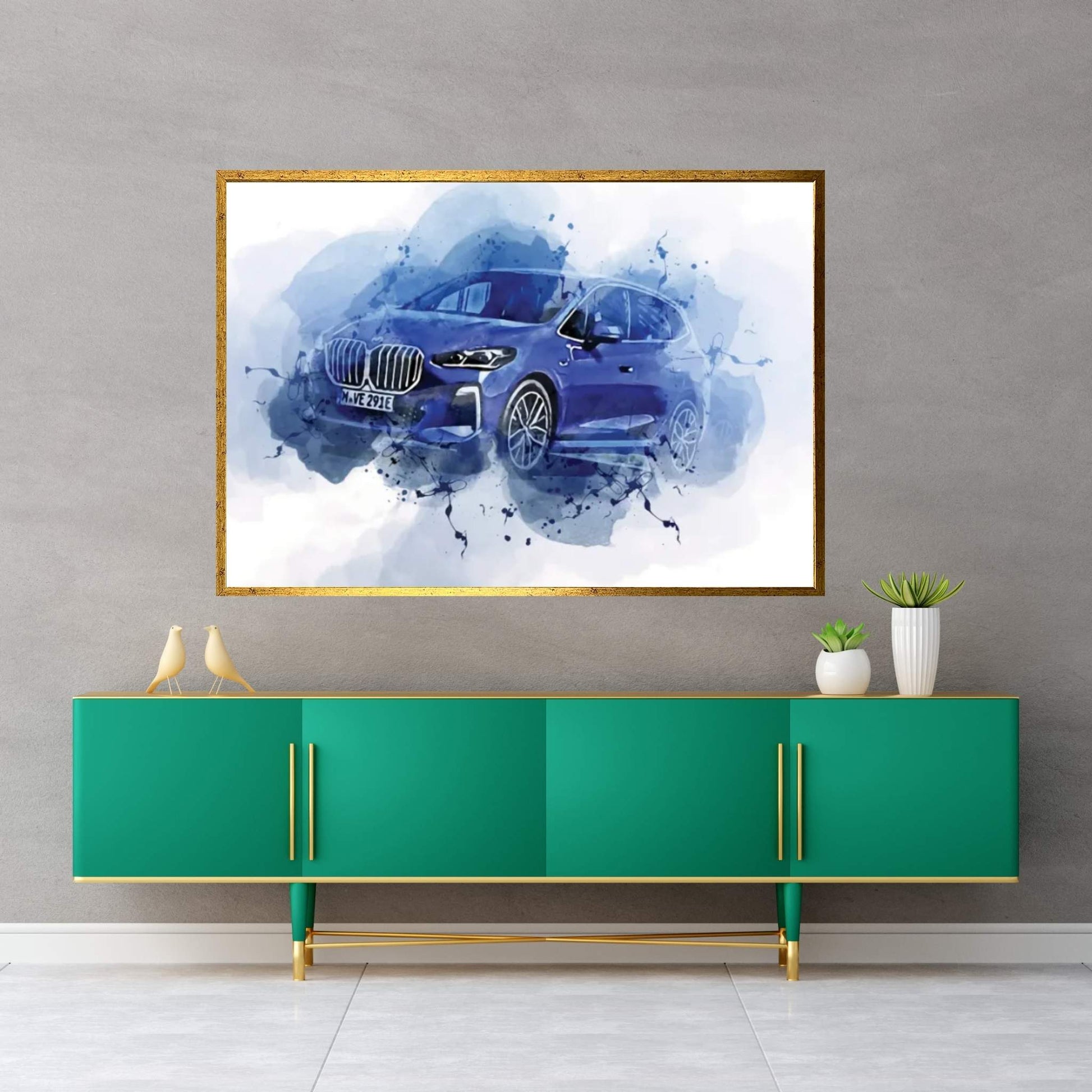BMW 230E Xdrive Active Tourer M Sport 2021 Canvas Wall Art - Y Canvas