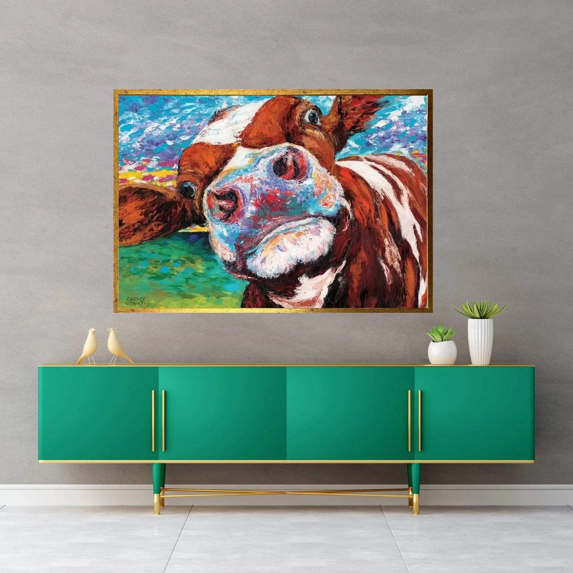 Curious Cow I Canvas Wall Art - Y Canvas
