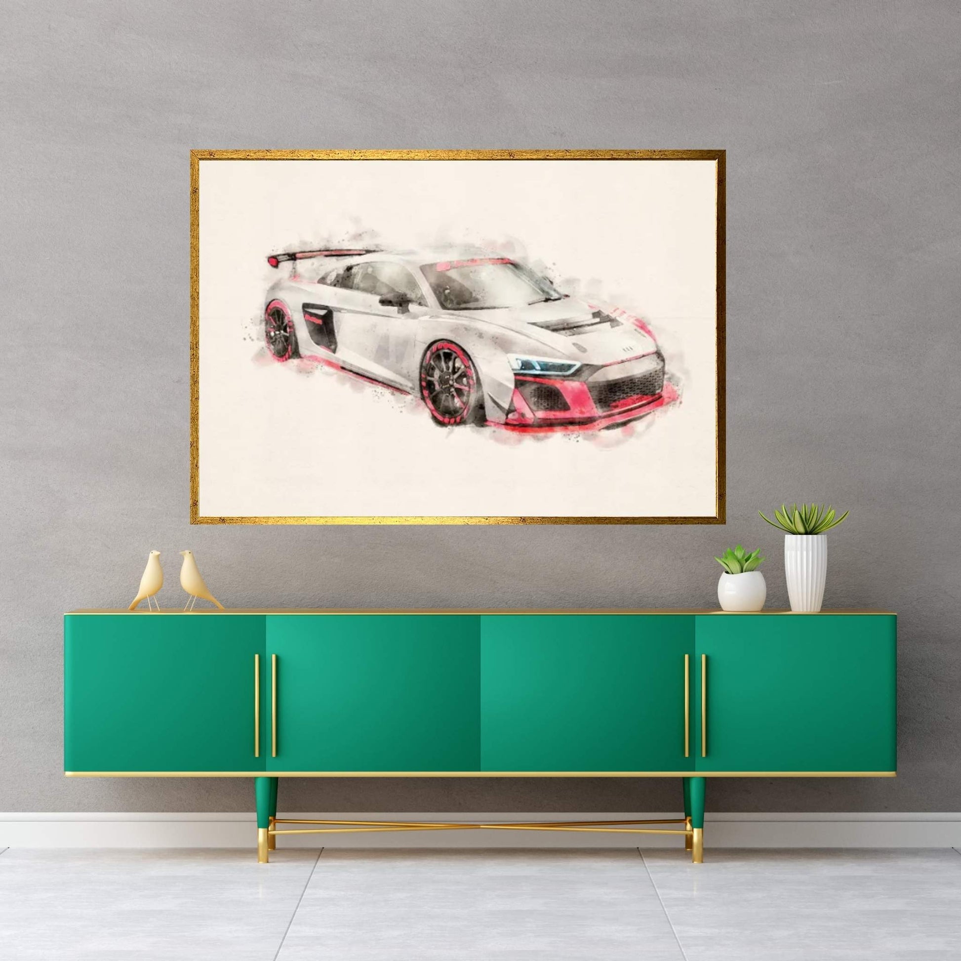 Audi Tuning R8 LMS GT4 Canvas Wall Art - Y Canvas