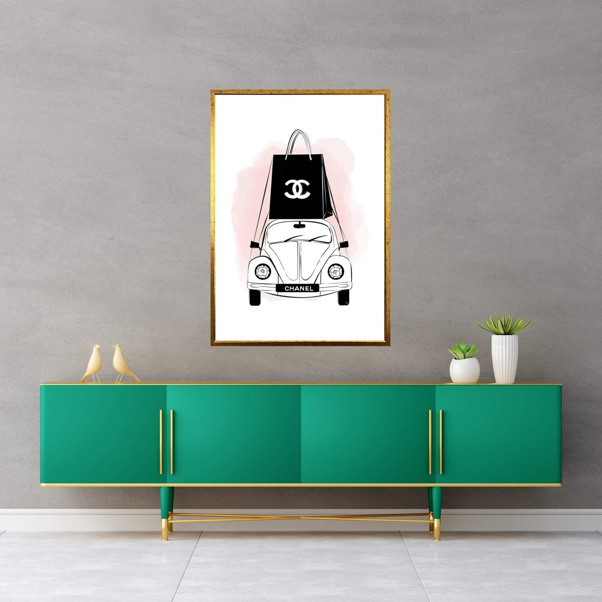Chanel Car Canvas Wall Art - Y Canvas