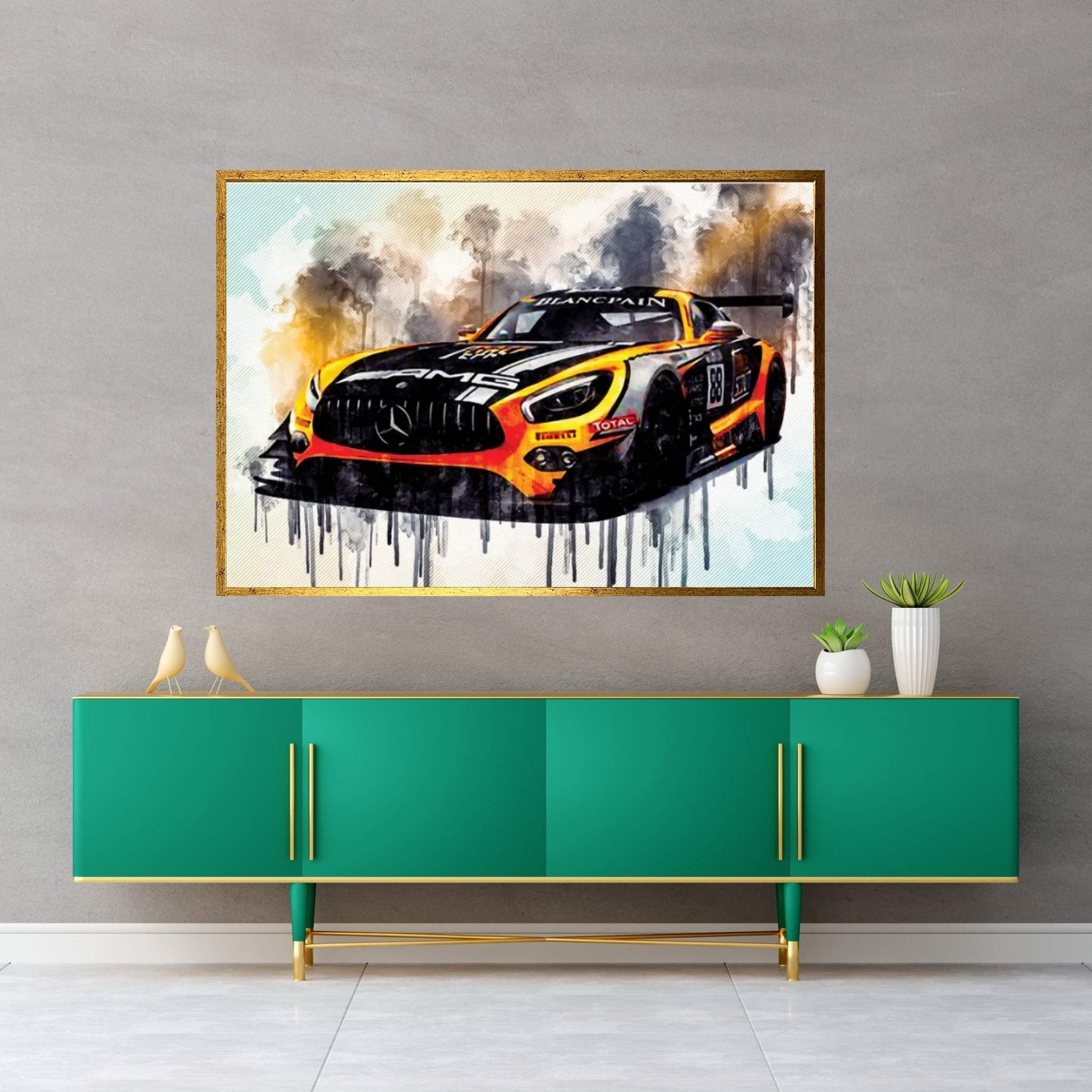 Mercedes-Amg 2018 Akka Asp Dtm Racing Tuning German Sports Cars Canvas Wall Art - Y Canvas