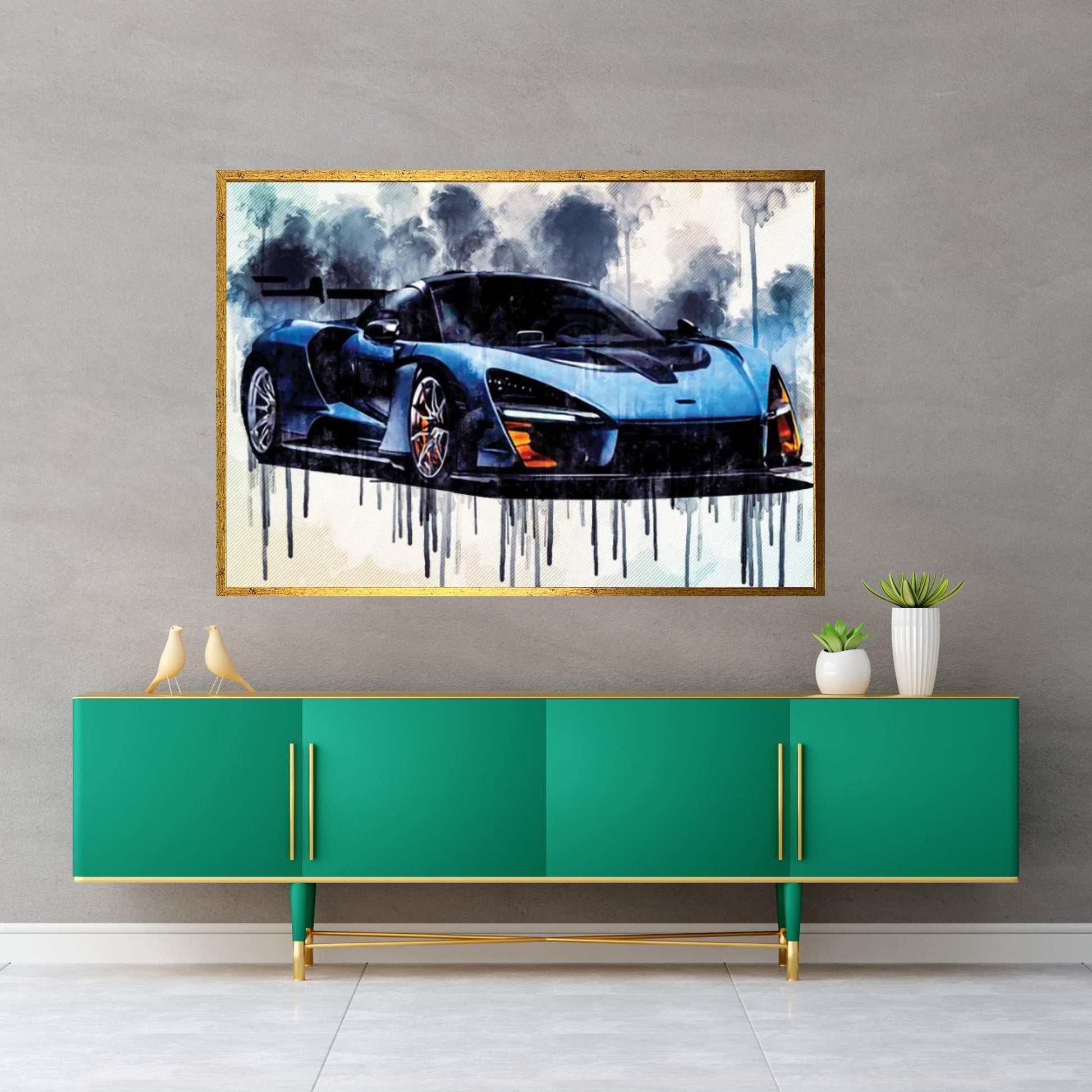 Mclaren Senna 2018 P15 Supercar Racing Car Hypercar Canvas Wall Art - Y Canvas