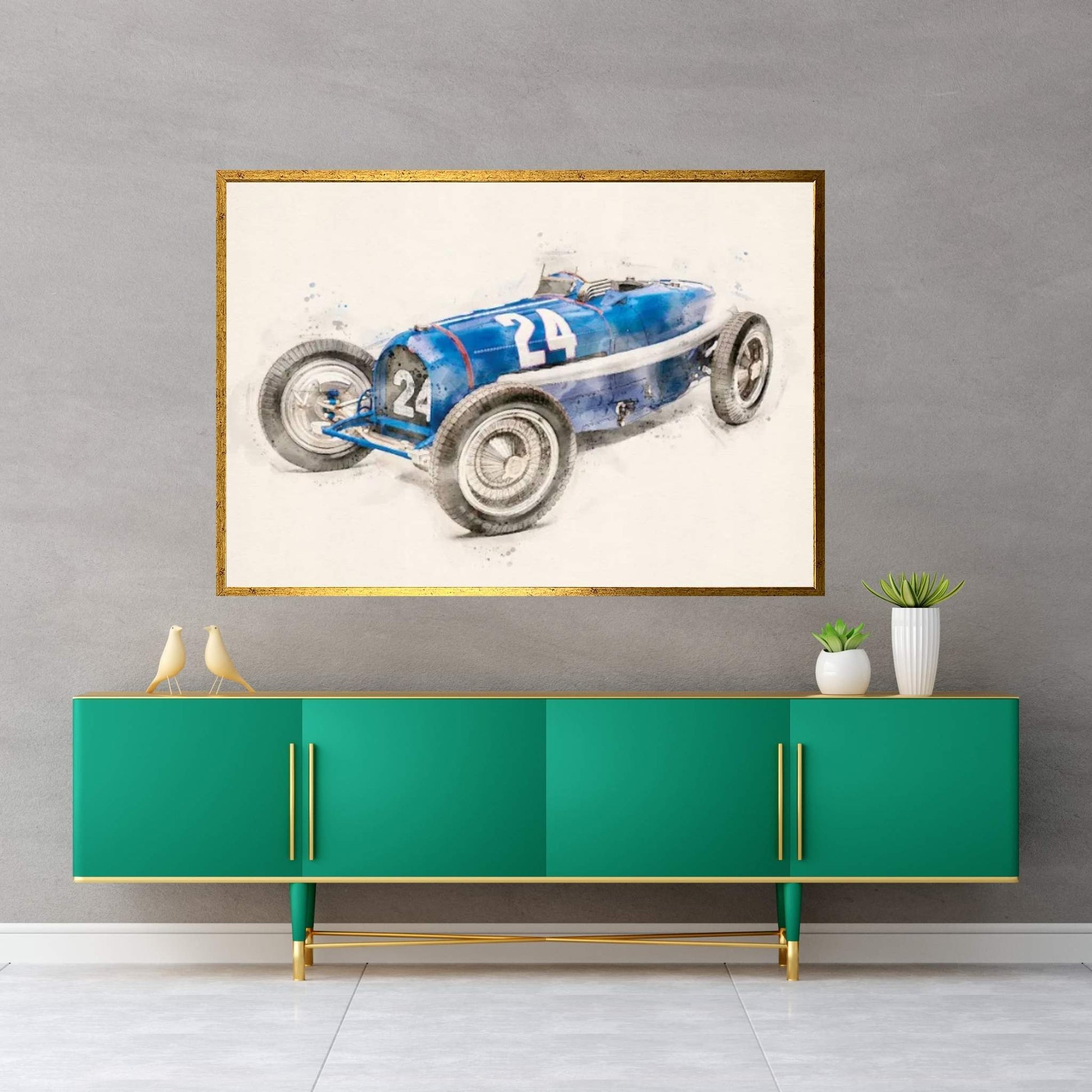 Bugatti Retro V II Canvas Wall Art - Y Canvas