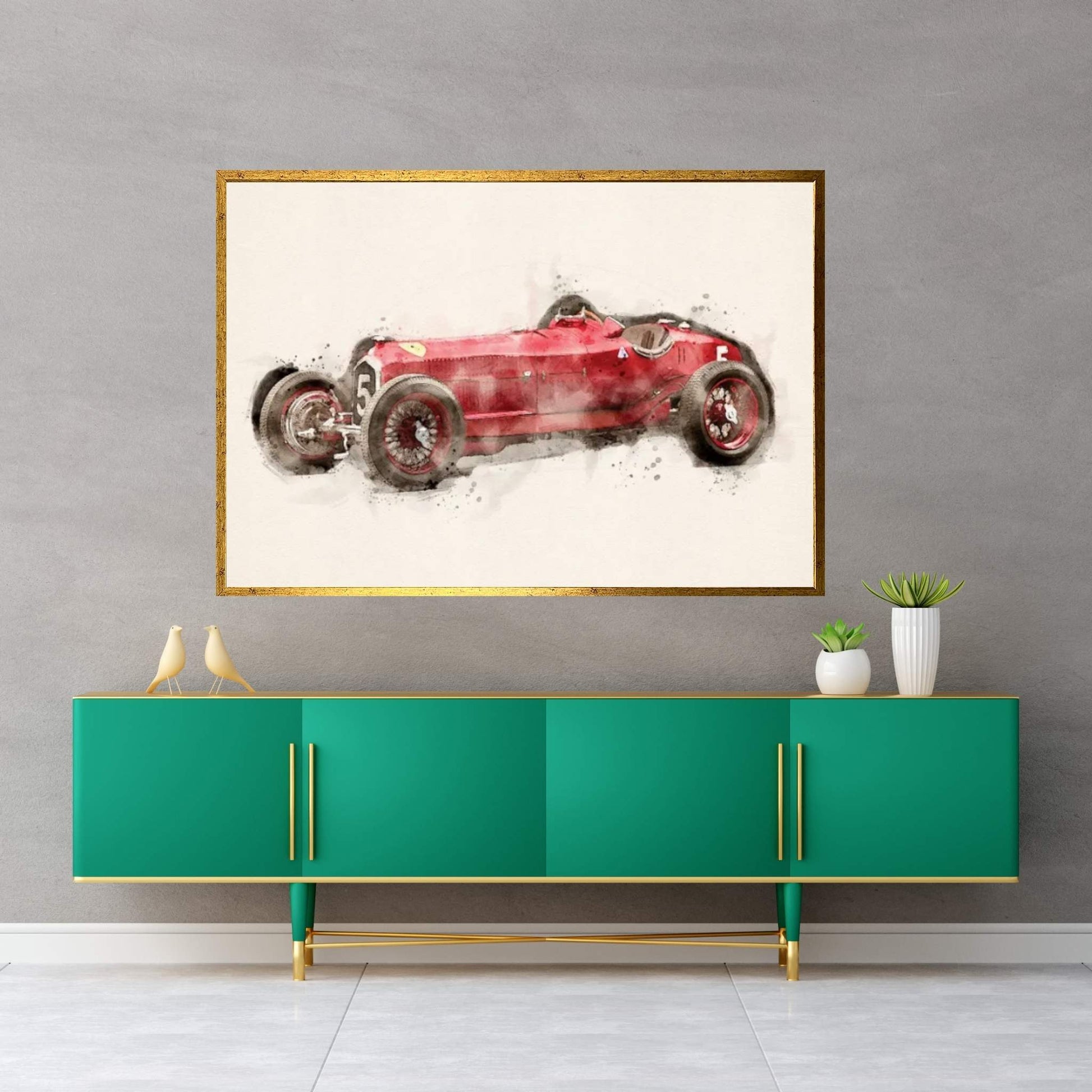 Alfa Romeo Retro V II Canvas Wall Art - Y Canvas