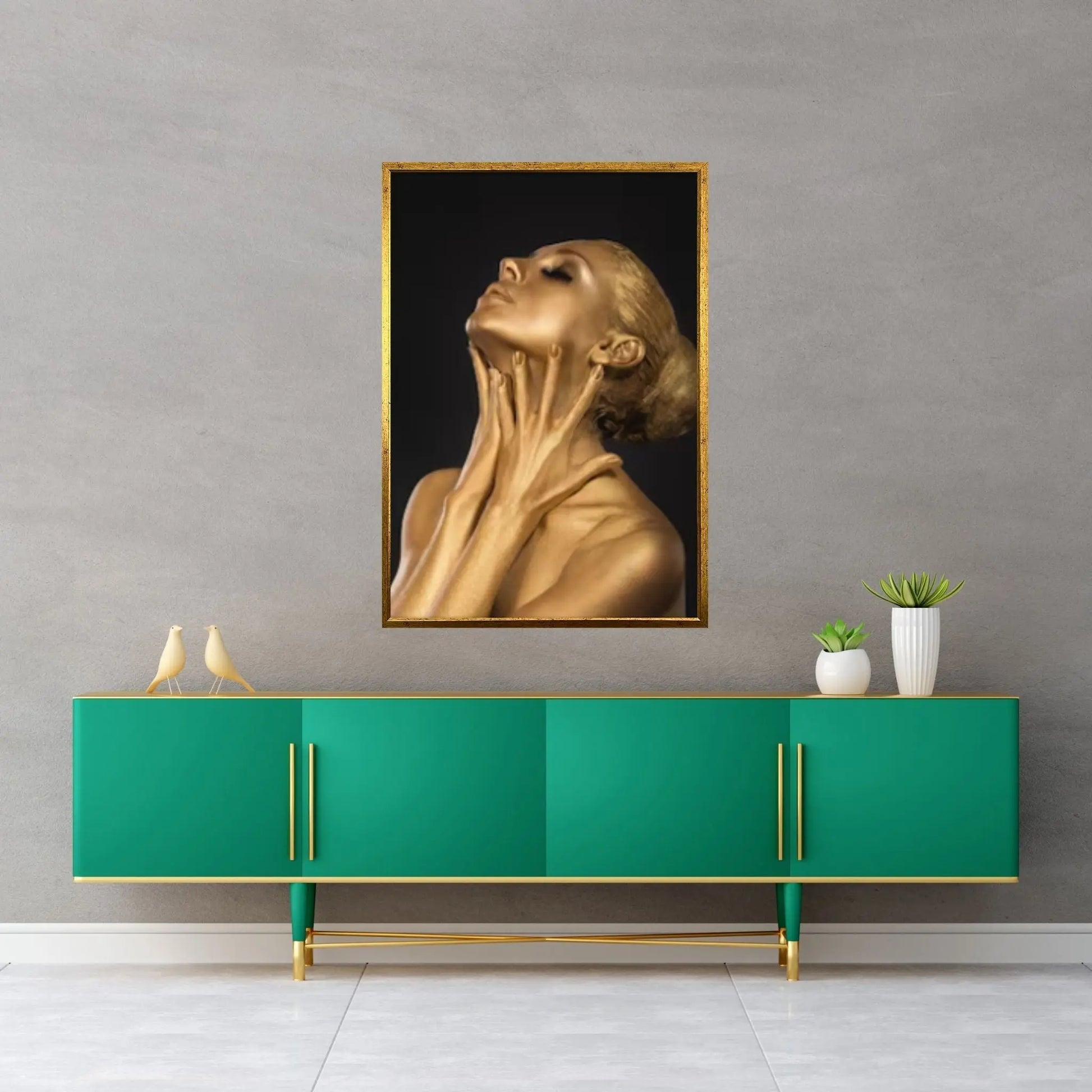 Black and Gold African Nude Woman Indian Oil Painting on Canvas Posters and Prints Scandinavian Wall Art Picture - Y Canvas