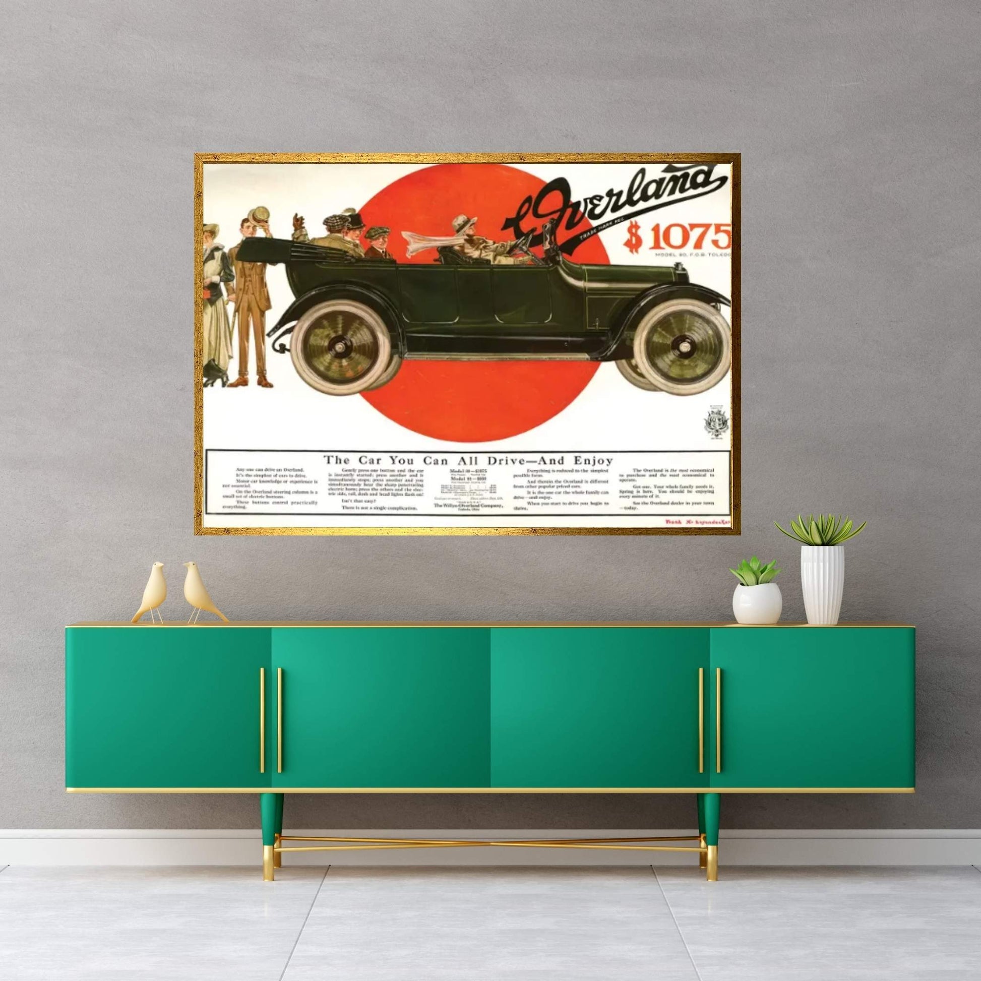 1915 Willys-Overland Magazine Advert Canvas Wall Art - Y Canvas