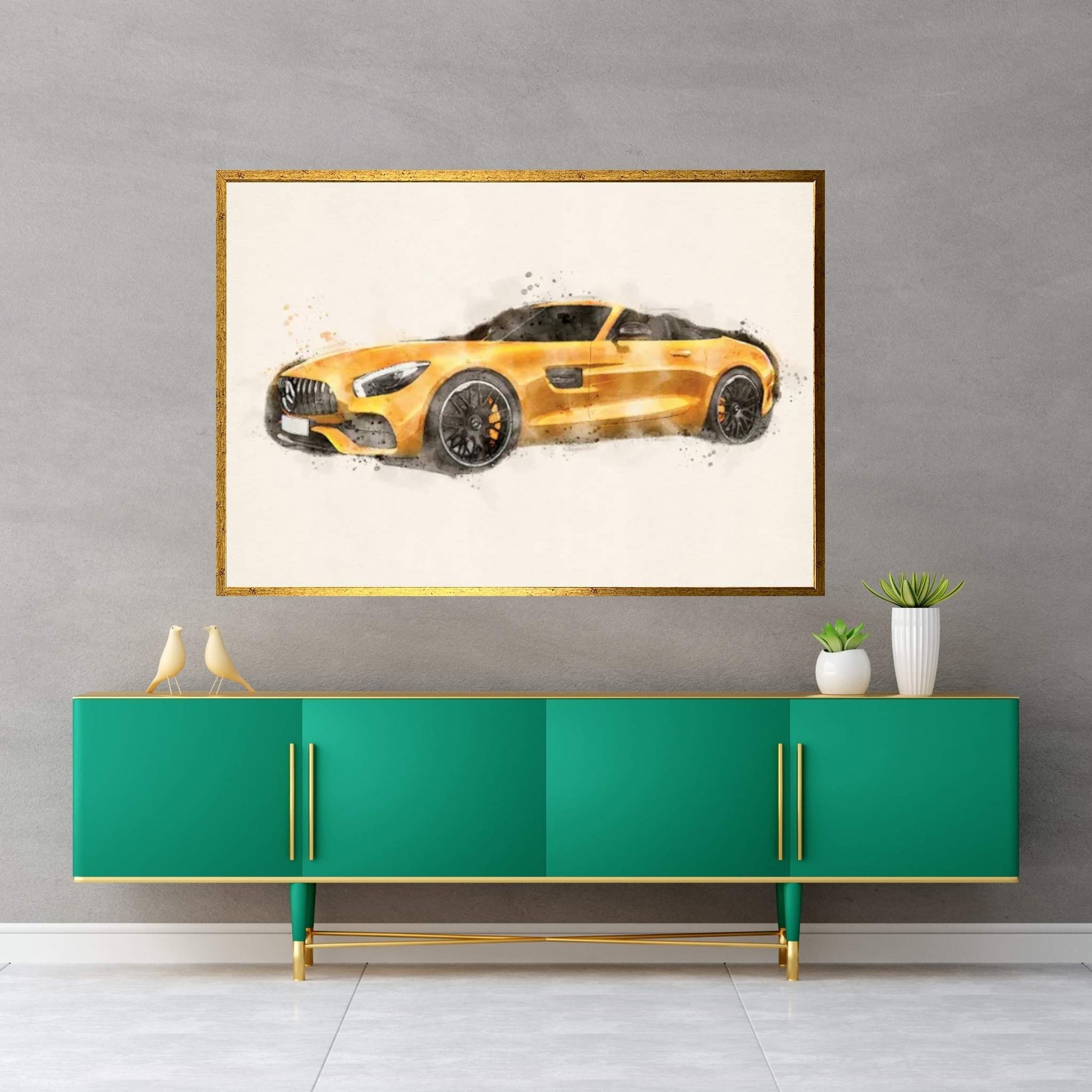 Mercedes AMG GTS Canvas Wall Art - Y Canvas