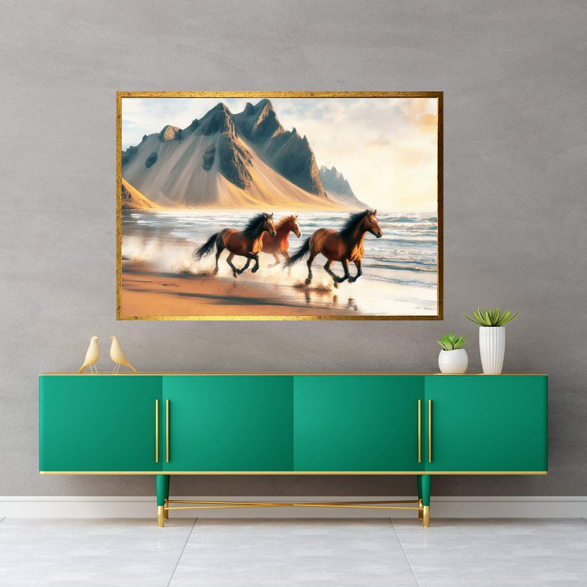 Beautiful Brown Horse Canvas Wall Art , Animal Wall Art - Y Canvas