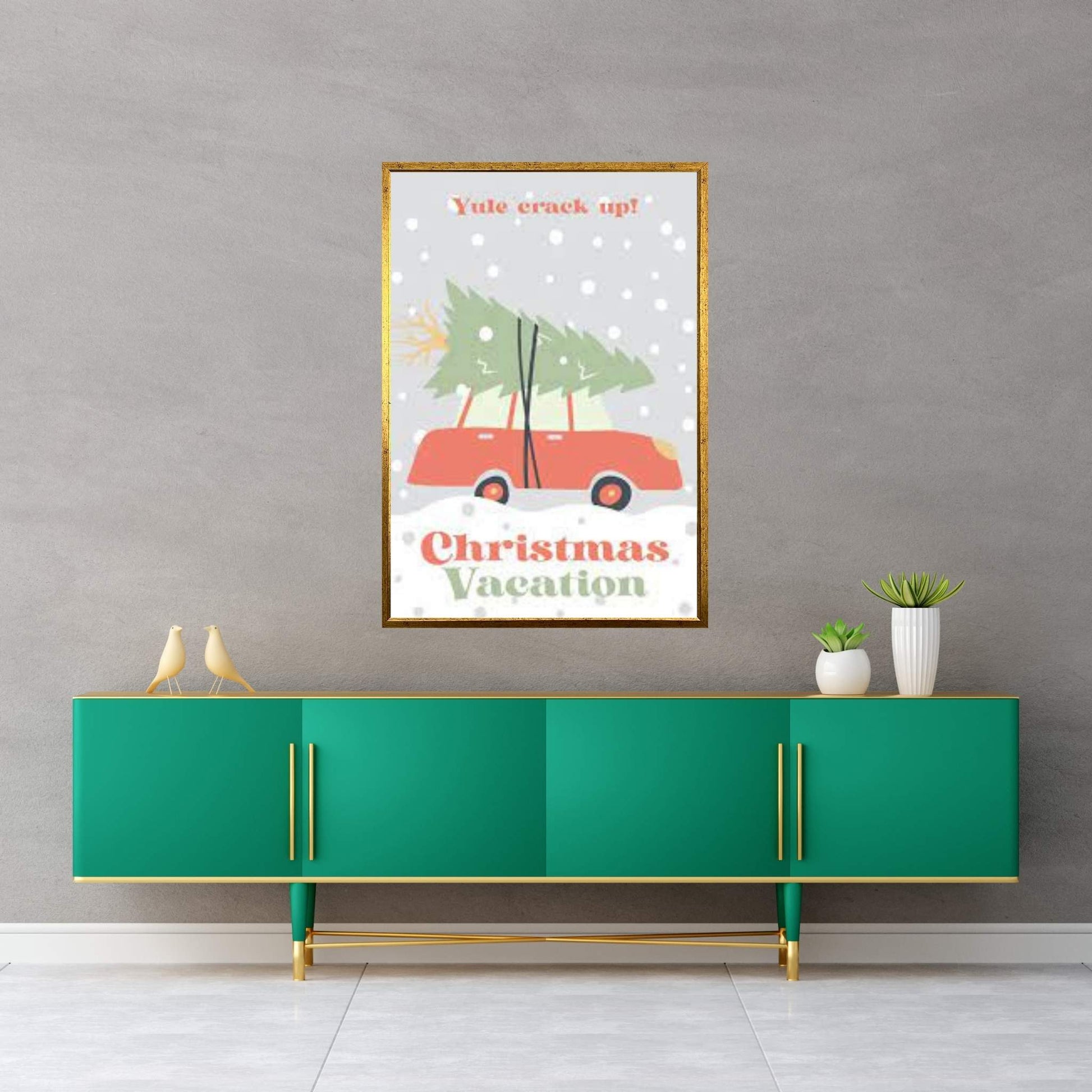 Christmas Vacation Minimalist Poster Canvas Wall Art - Y Canvas