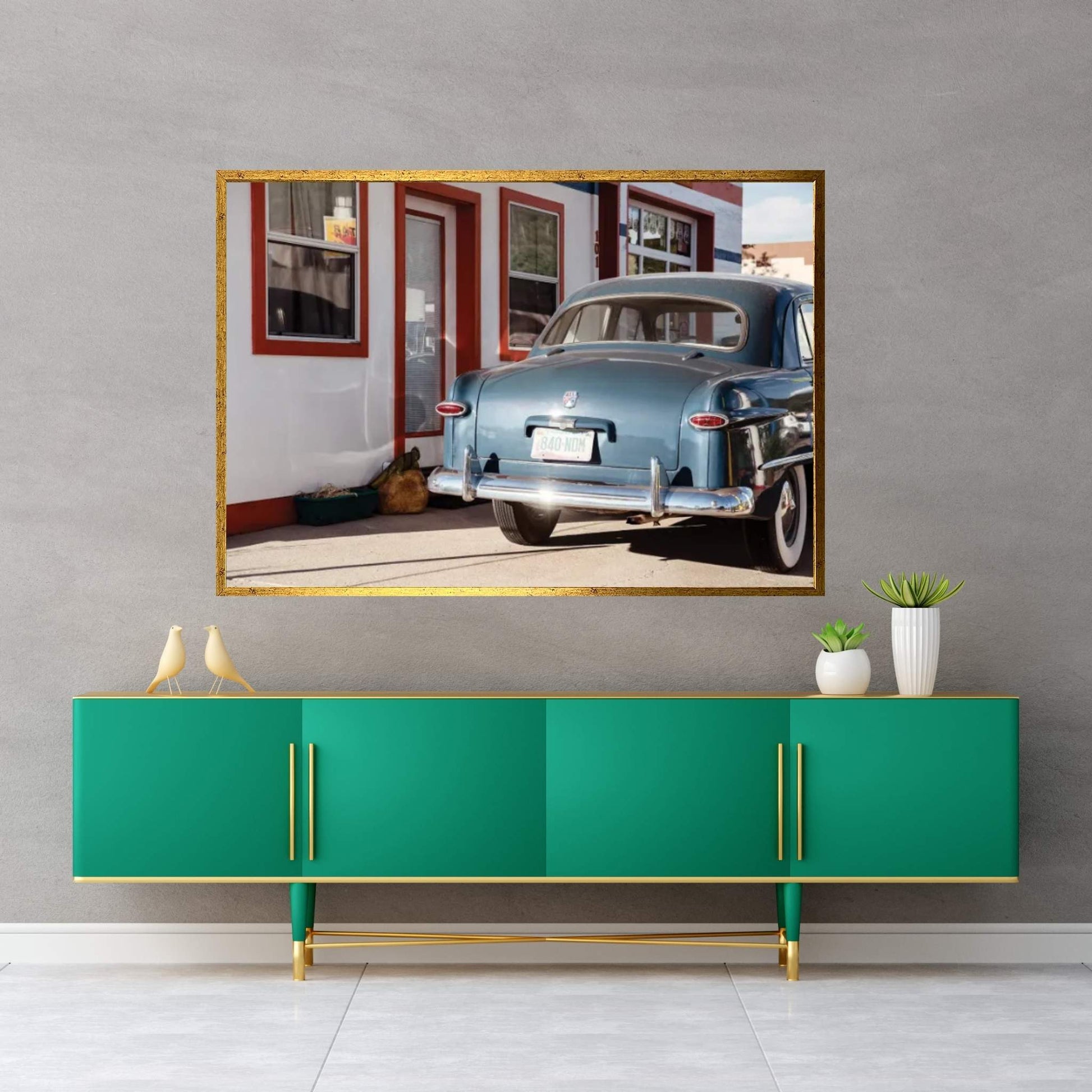 American West - Retro Ford Arizona Canvas Wall Art - Y Canvas