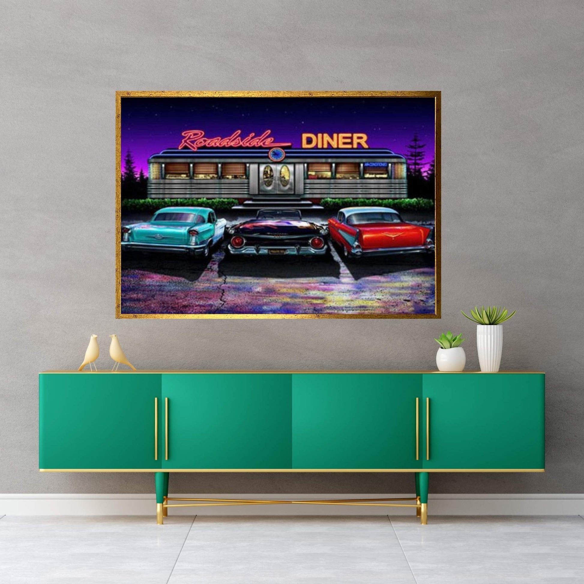 Roadside Diner I Canvas Wall Art - Y Canvas