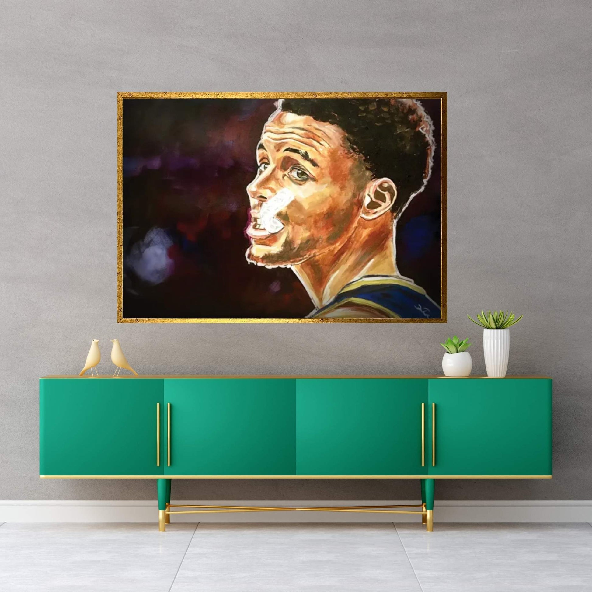 Steph Mouthpiece Canvas Wall Art - Y Canvas
