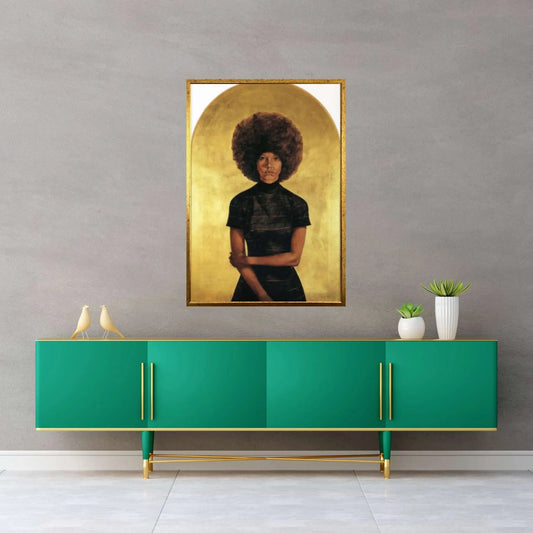 Lady Mama (1969) Mid Century Modern Art Canvas Wall Art Poster Print - Barkley L. Hendricks Painting Reproduction Print - Y Canvas
