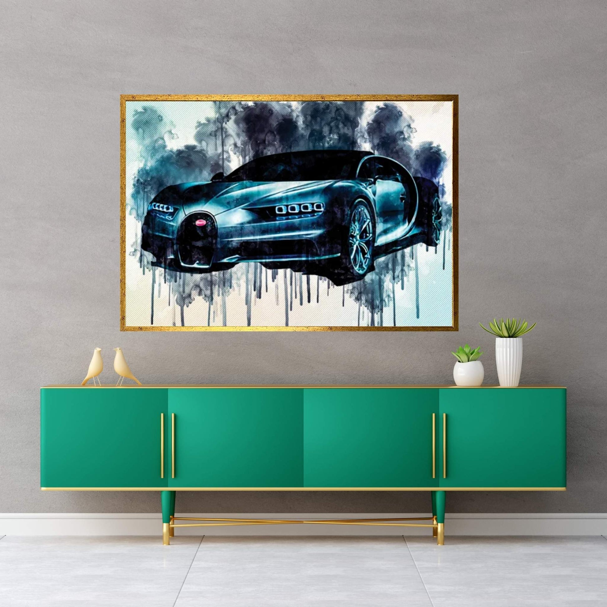 Bugatti Chiron 2018 Front View Supercar Hypercar Canvas Wall Art - Y Canvas