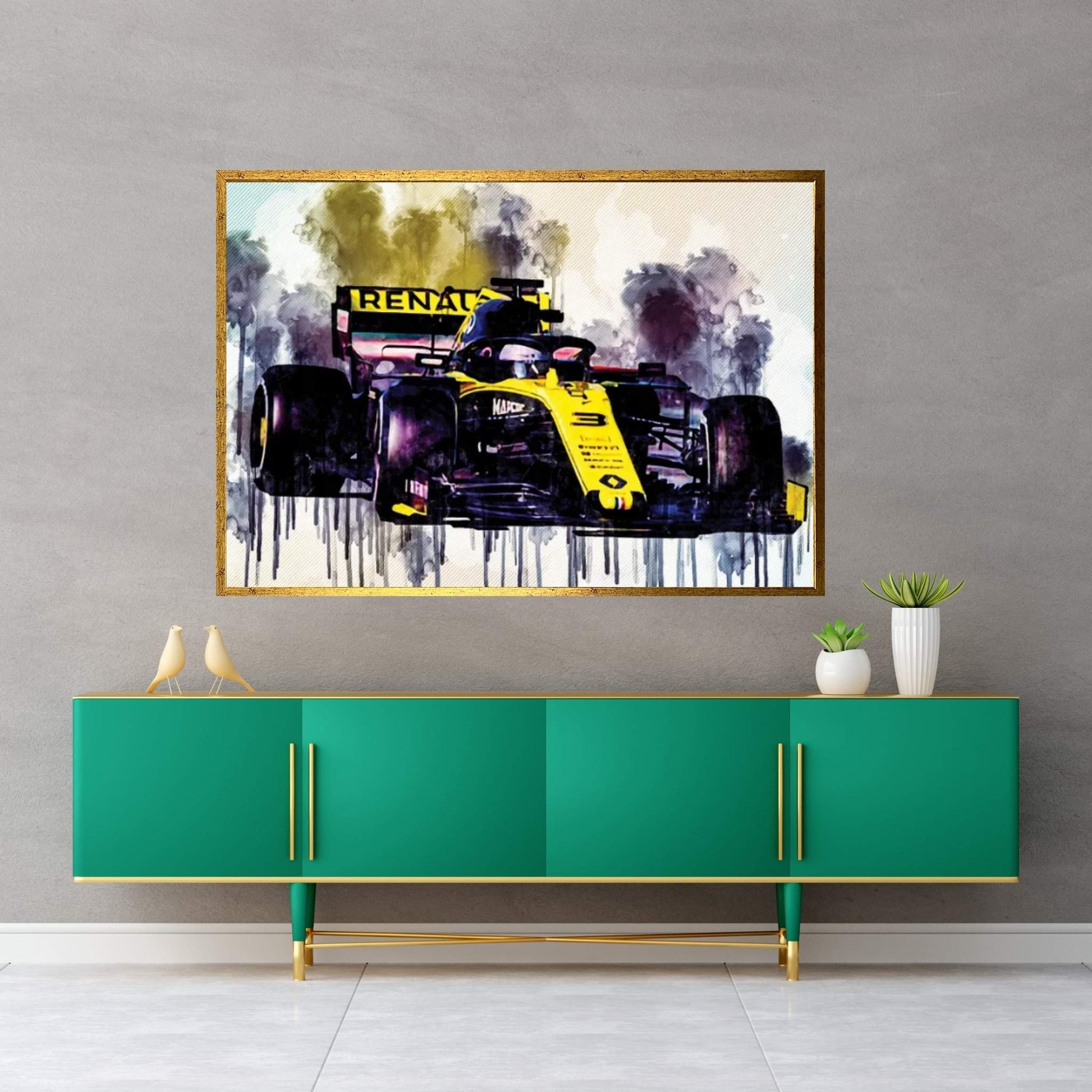 Daniel Ricciardo Renault Rs19 Raceway 2019 F1 Cars Formula 1 Canvas Wall Art - Y Canvas