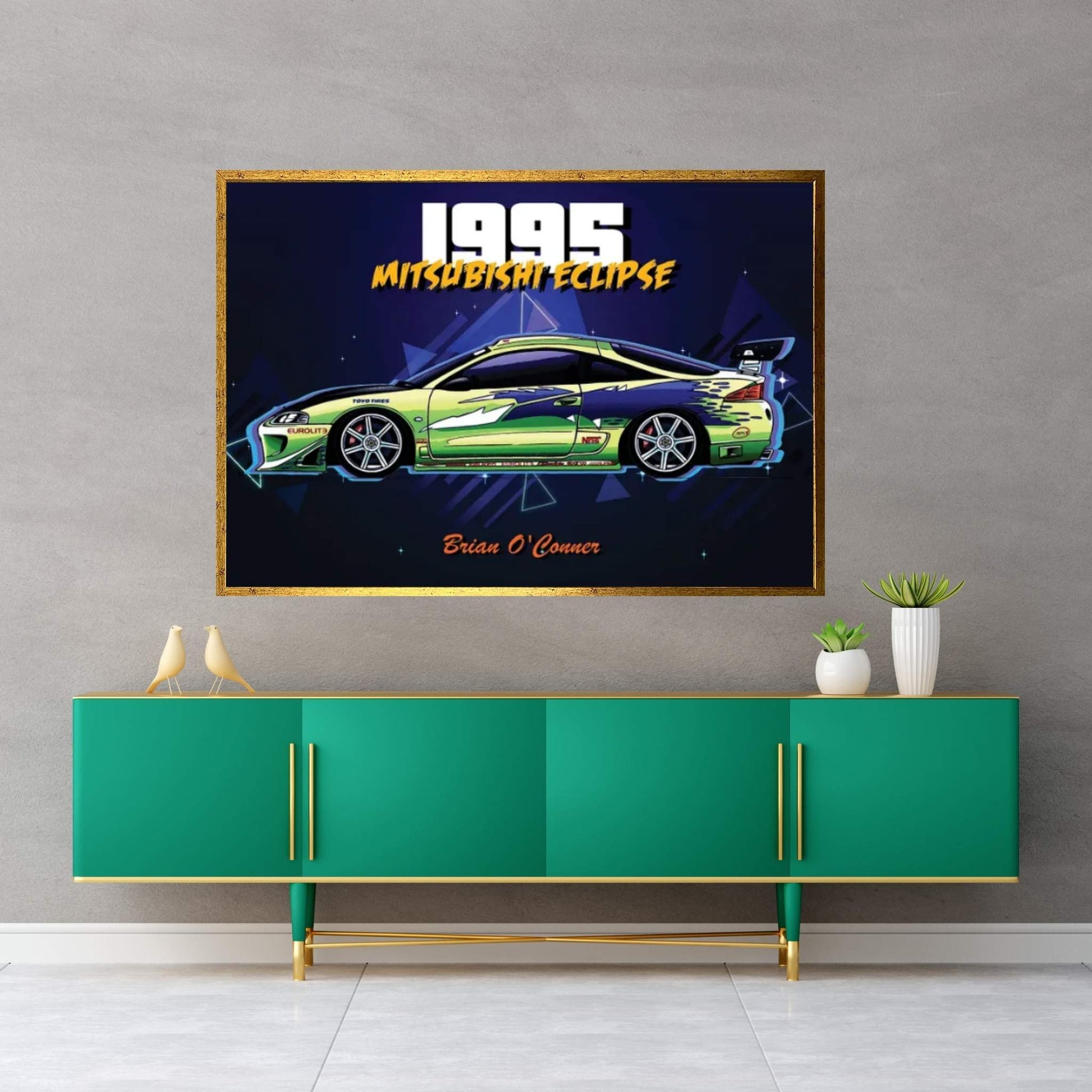 Brian Car Retro Canvas Wall Art - Y Canvas