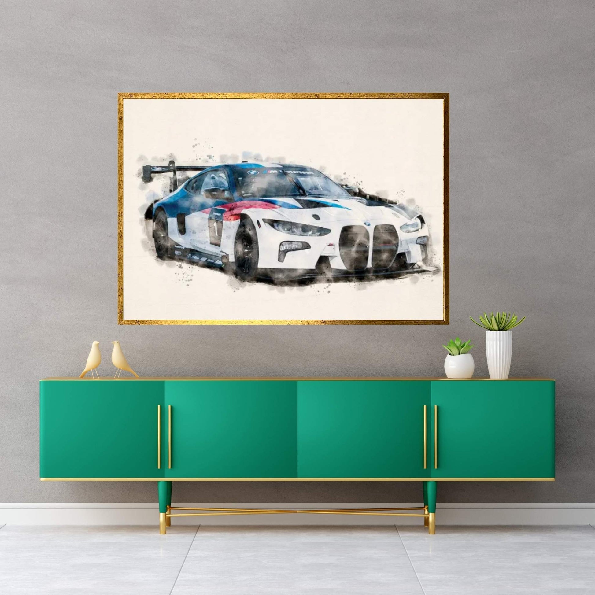 BMW Tuning 2022 M4 GT3 Canvas Wall Art - Y Canvas
