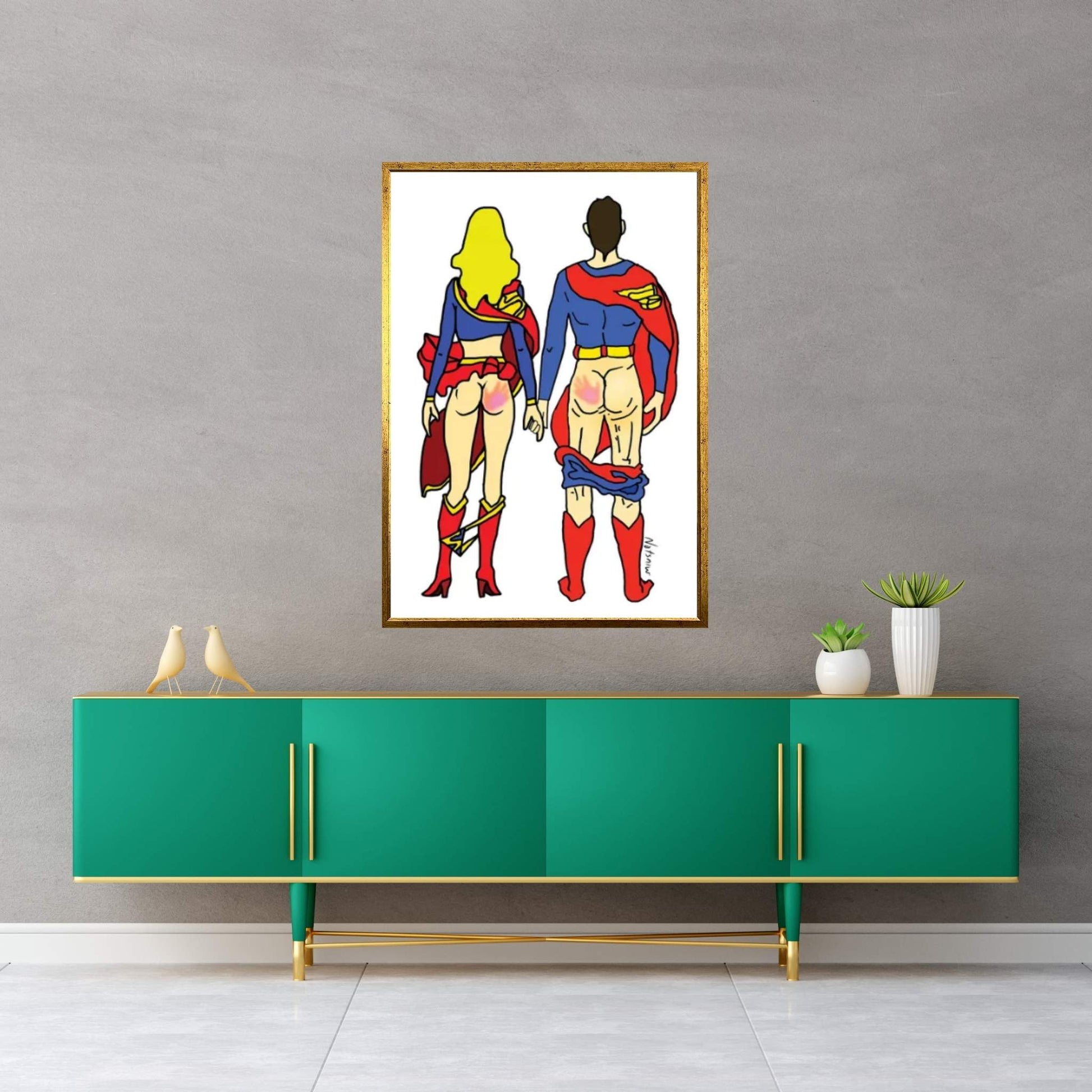 Hero Butt Lovers Are Super Canvas Wall Art - Y Canvas