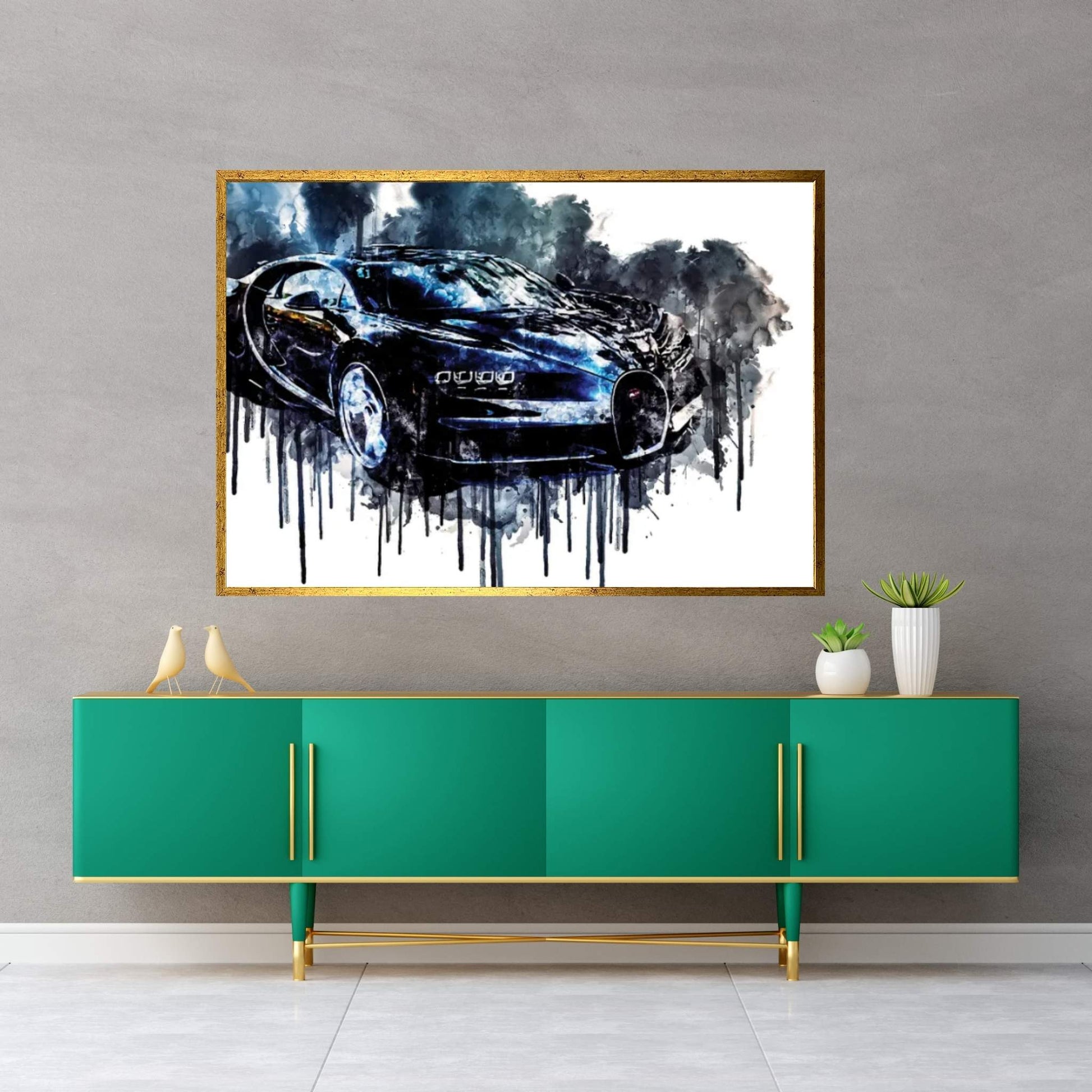 2017 Bugatti Chiron Geneva Auto Expo Vehicle XLVIII Canvas Wall Art - Y Canvas