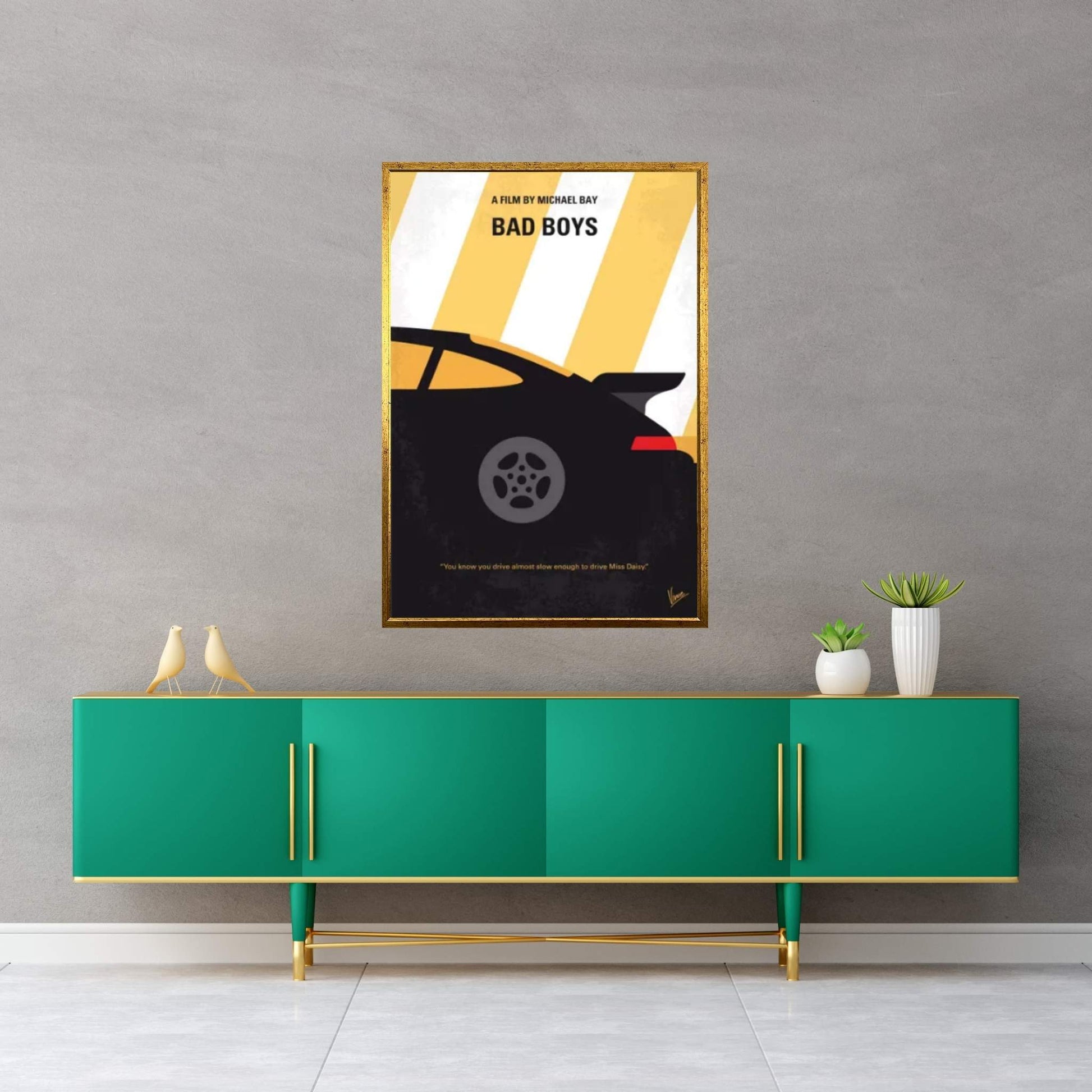 Bad Boys Minimal Movie Poster Canvas Wall Art - Y Canvas