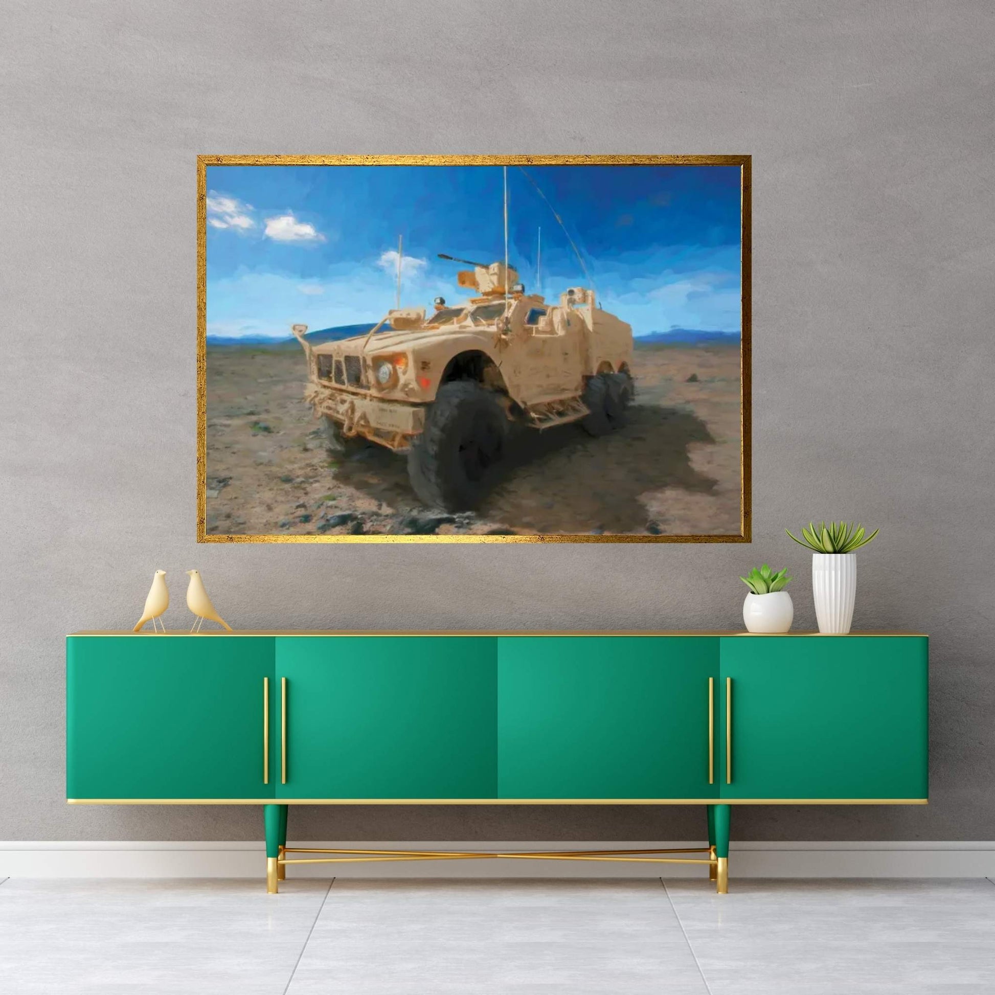 Gun Military Vehicle Canvas Wall Art - Y Canvas