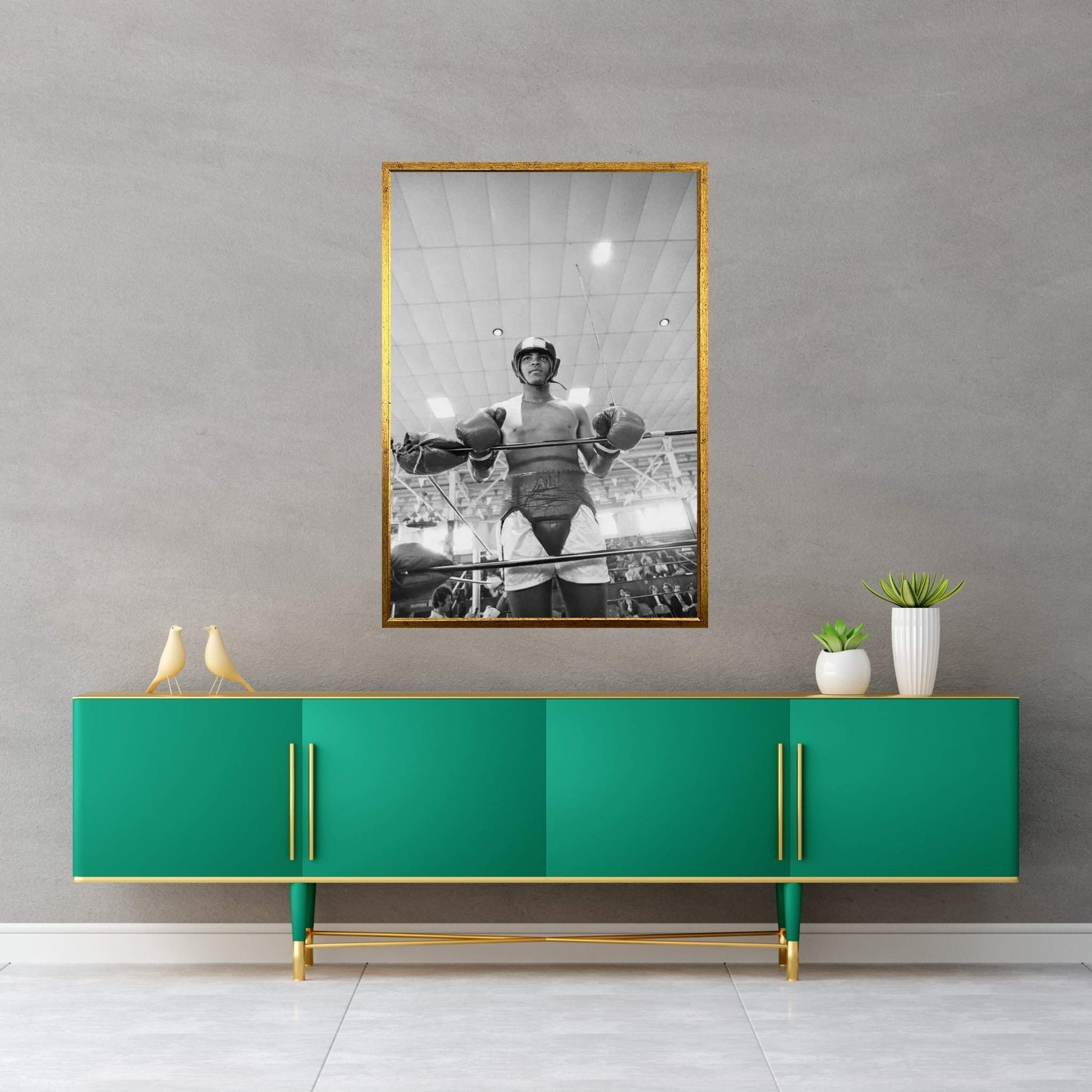 Muhammad Ali In Sparring Gear Canvas Wall Art - Y Canvas