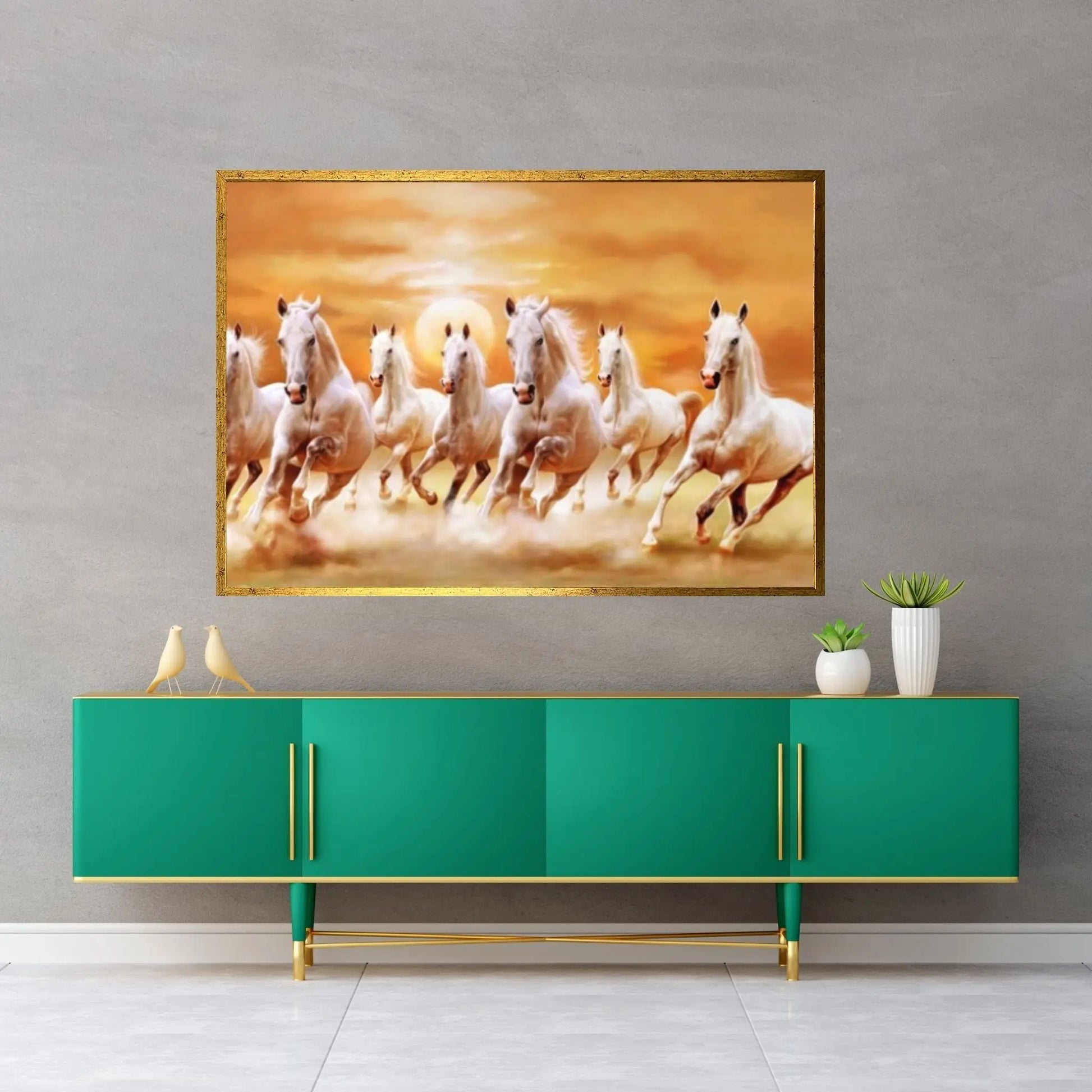 Large Running Horses Canvas Wall Art Print, Horse Poster Large Wall Art, Modern Trendy Wall Art Decor - Y Canvas