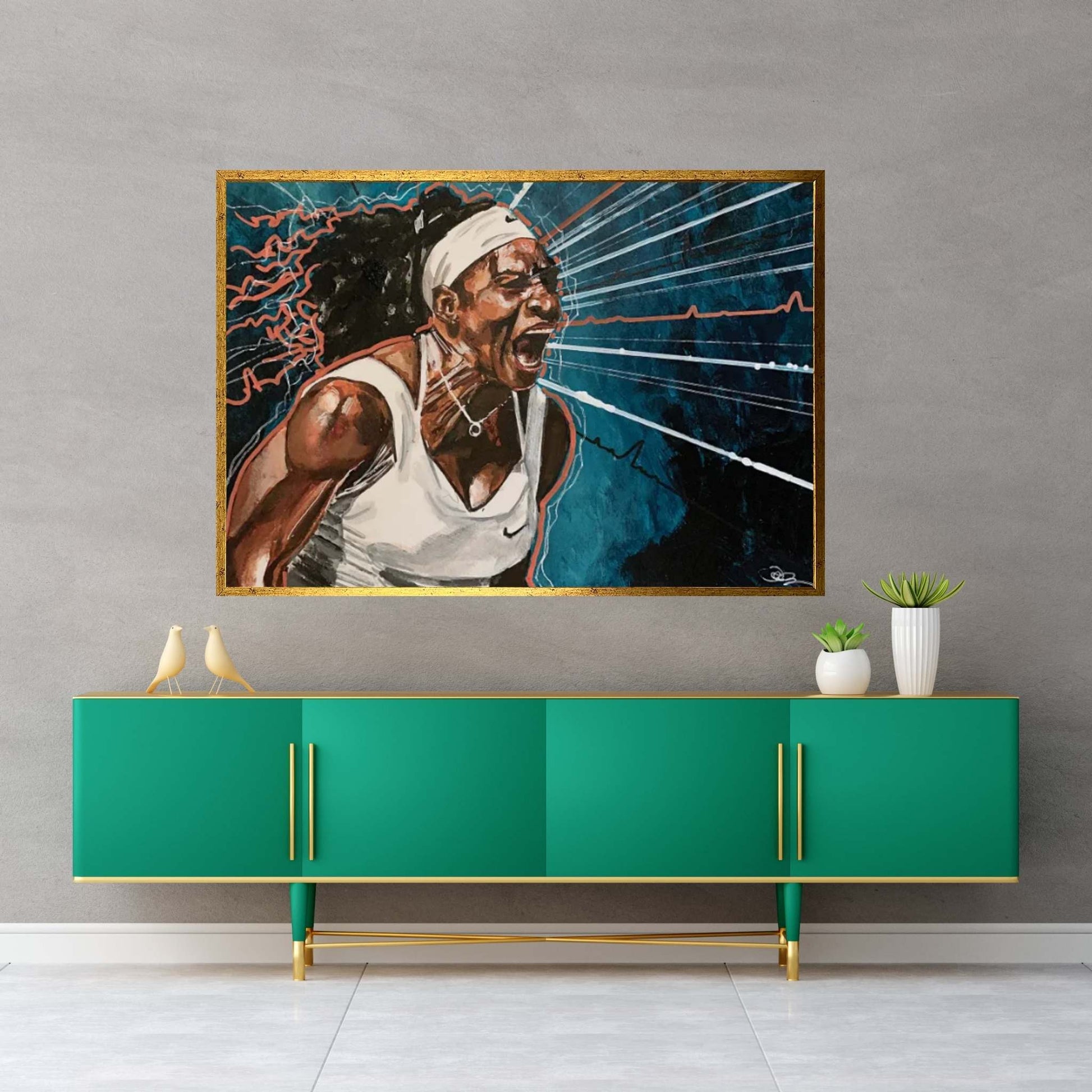 Serena Action Canvas Wall Art - Y Canvas