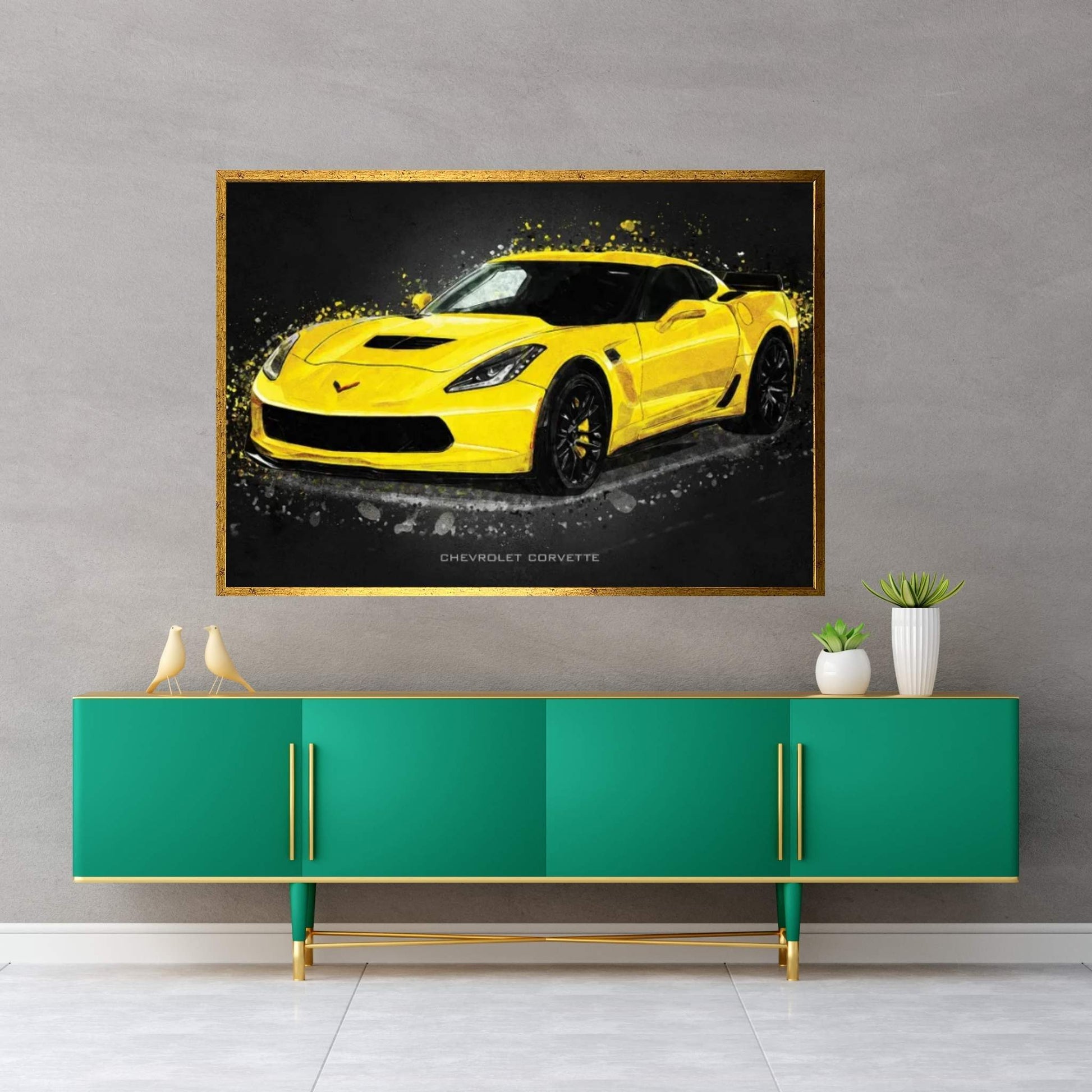 Chevrolet Corvette Acrylic Canvas Wall Art - Y Canvas