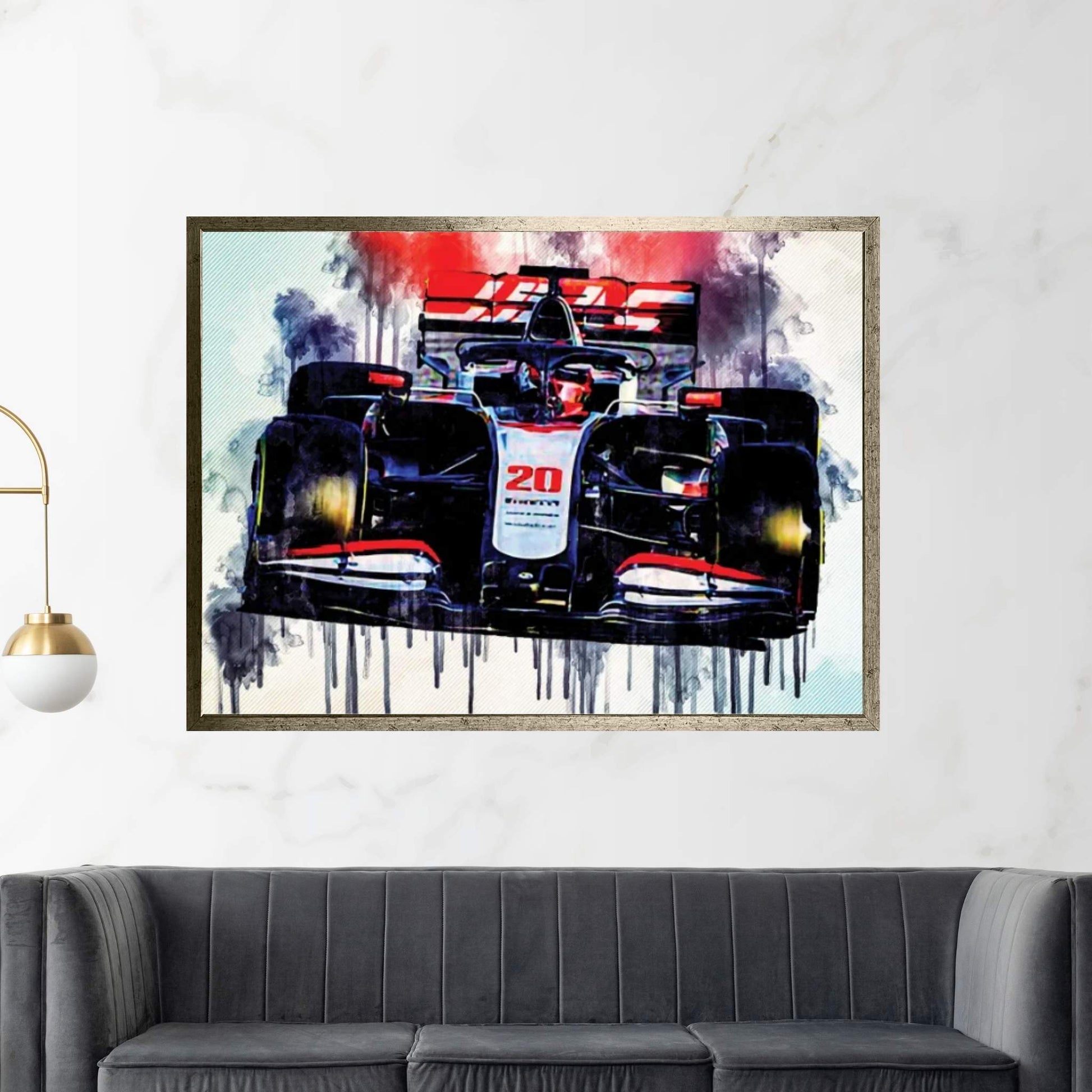 Kevin Magnussen Closeup Haas Vf-20 Raceway 2020 F1 Cars Formula 1 Canvas Wall Art - Y Canvas