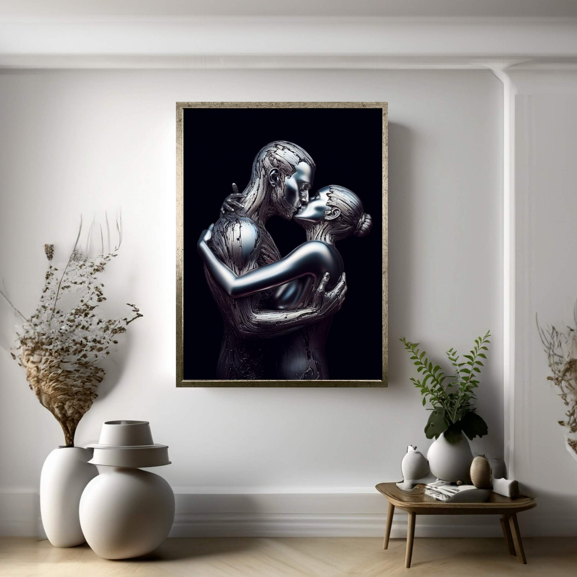 Metalic Love Couple Canvas Wall Art - Y Canvas