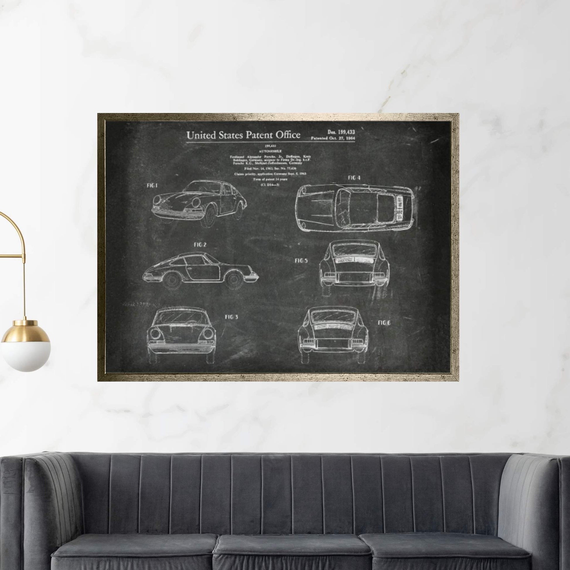 Automobile Porsche Patent II Canvas Wall Art - Y Canvas