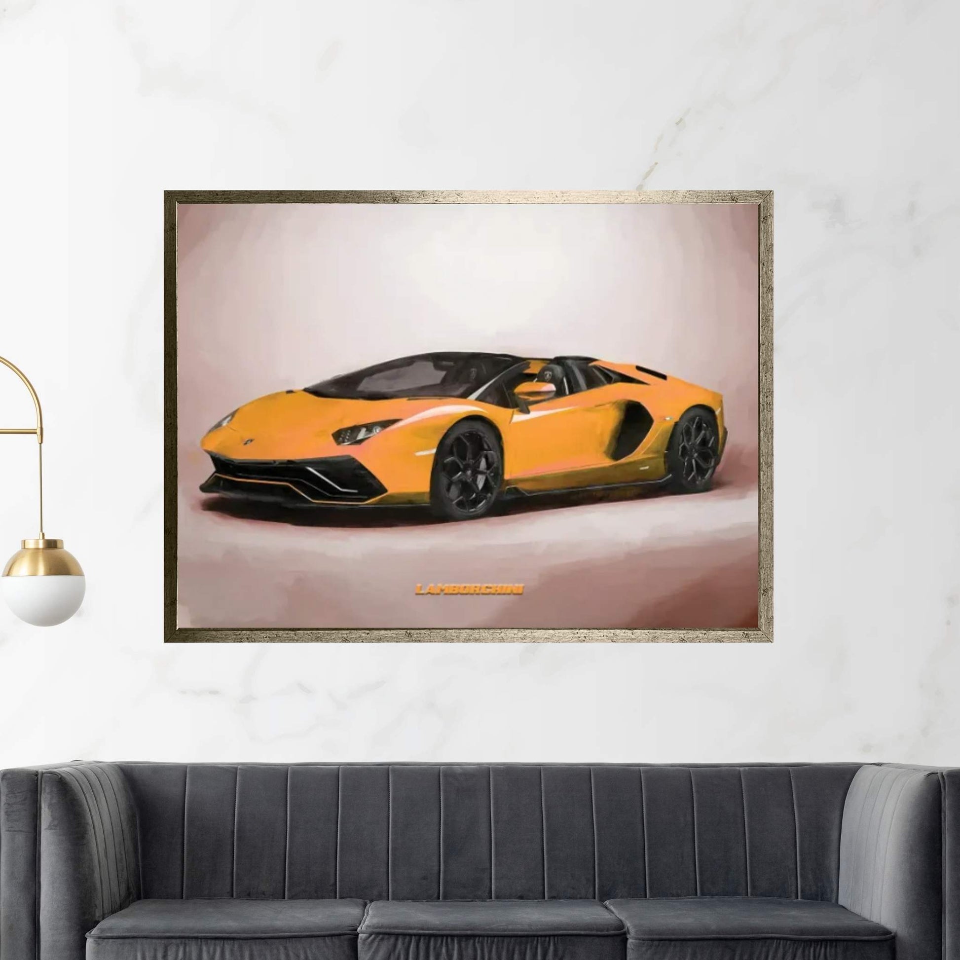 Lamborghini V3 In Watercolor Canvas Wall Art - Y Canvas