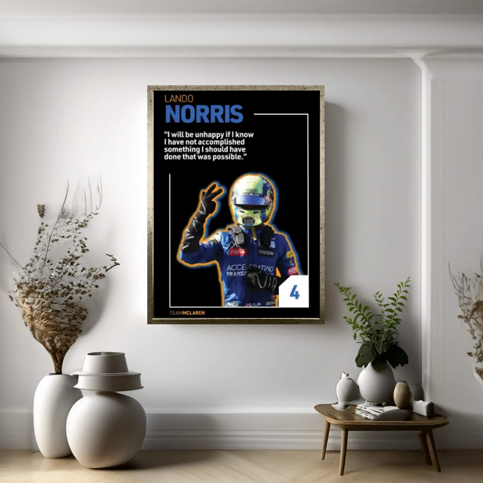 Lando Norris (Black) Canvas Wall Art - Y Canvas