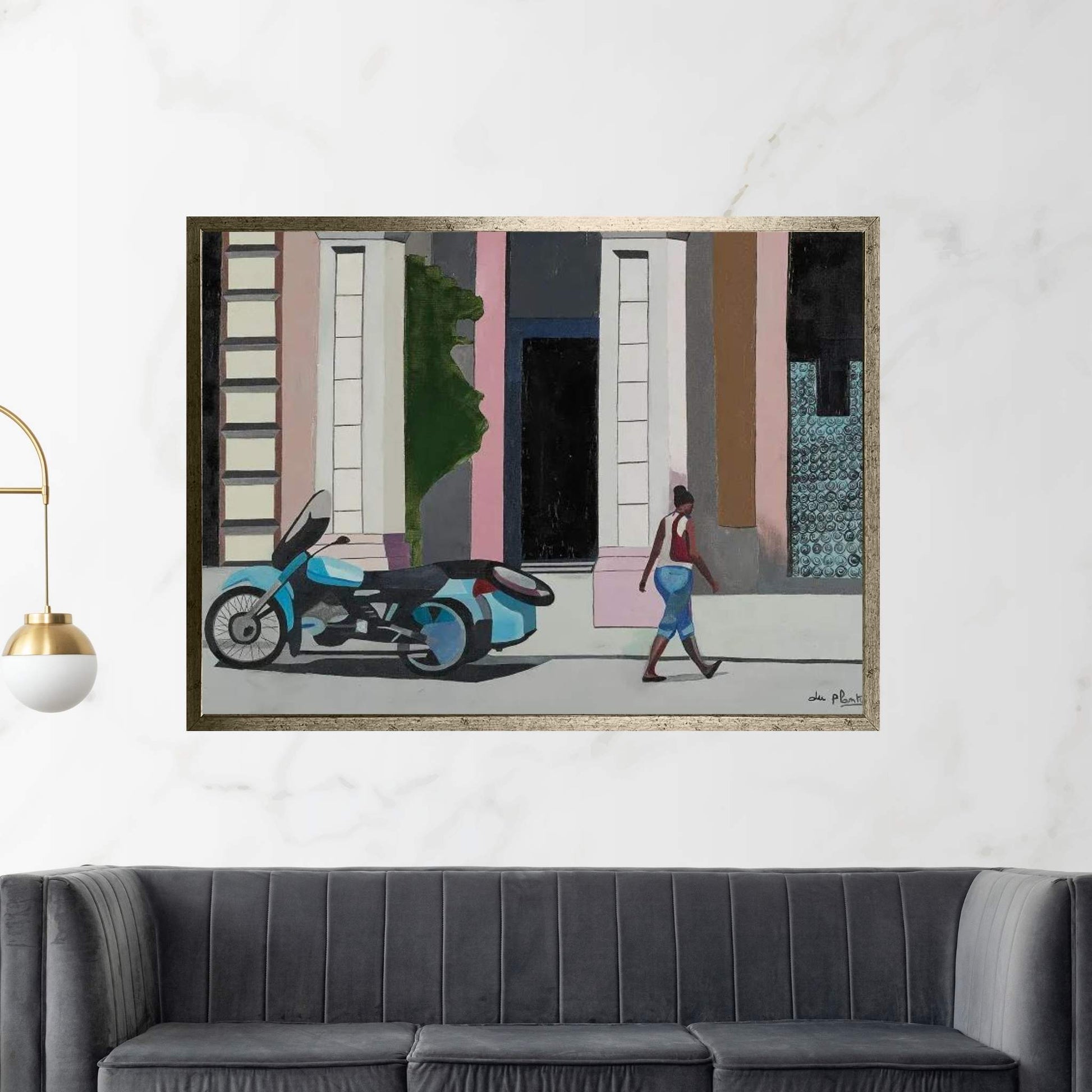 Havana Motorcycle Canvas Wall Art - Y Canvas