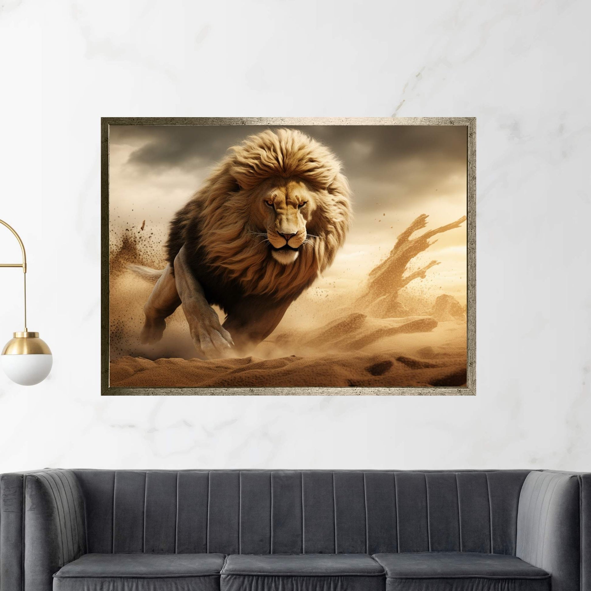 King Lion Wall Art, Lion Canvas Art, Animal Wall Art - Y Canvas