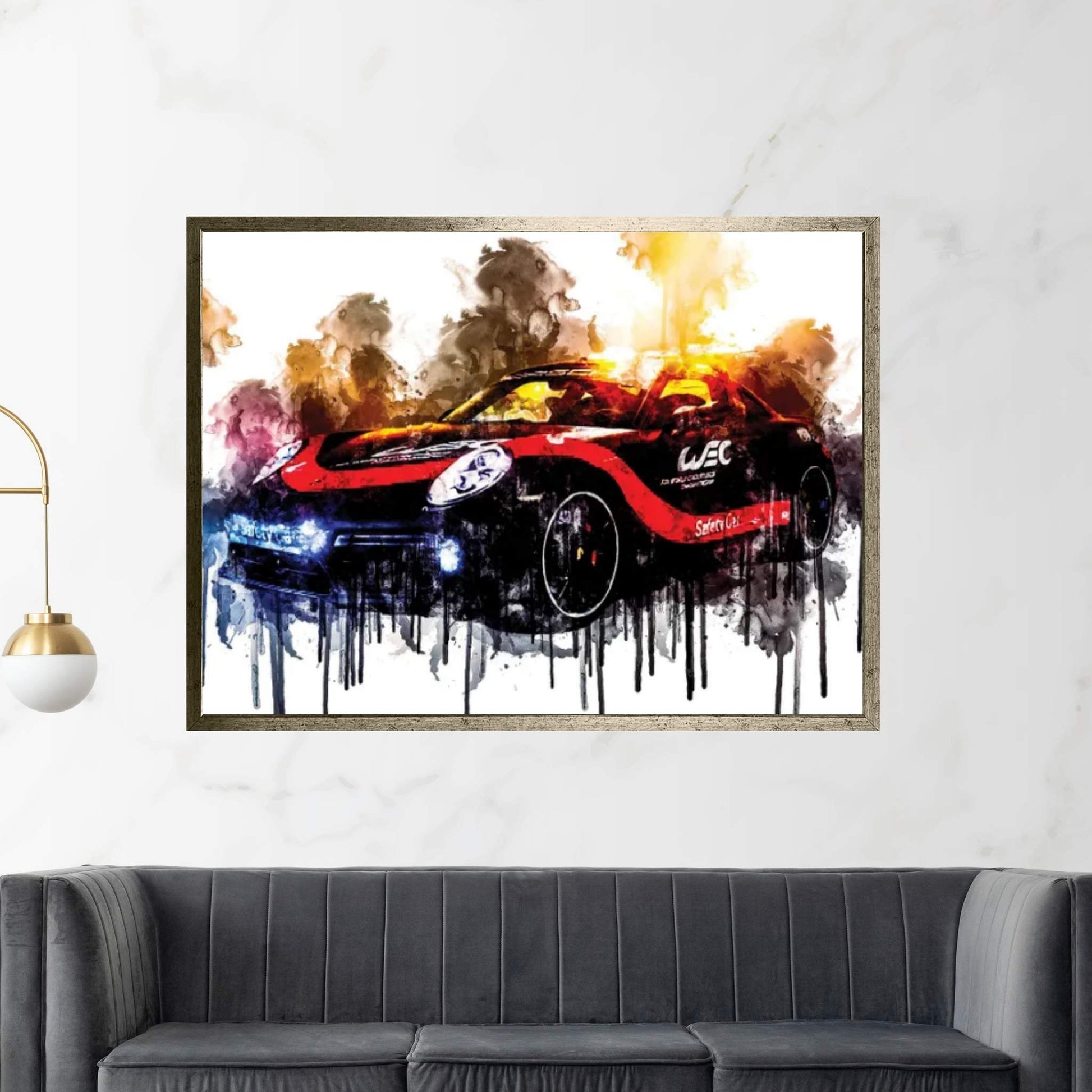 Car 2018 Porsche 911 Turbo WEC Safety Canvas Wall Art - Y Canvas