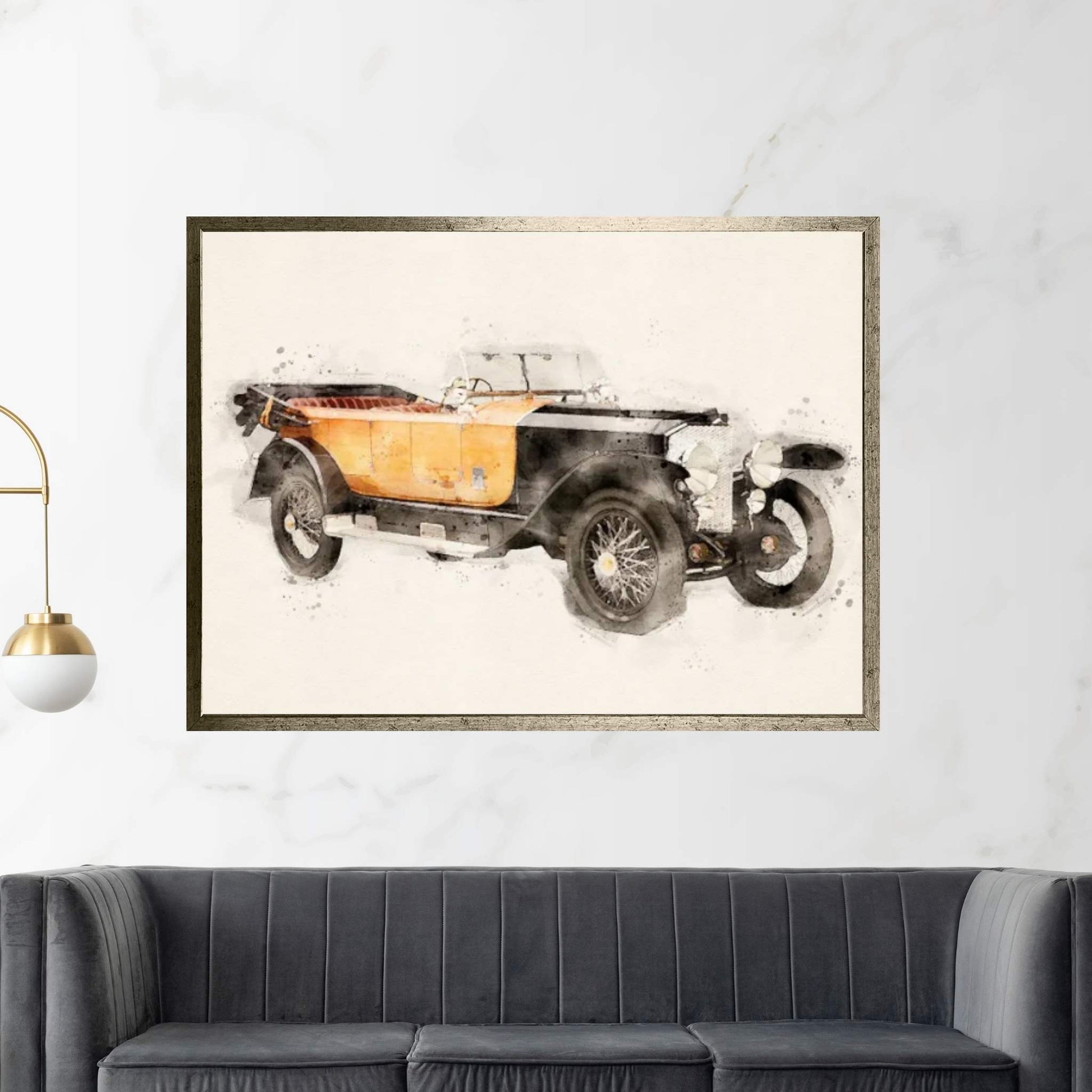 Mercedes Benz Retro V II Canvas Wall Art - Y Canvas